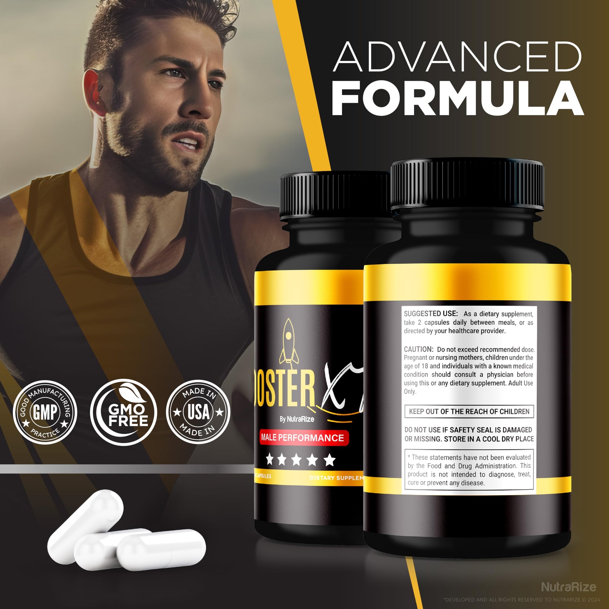 NutraRize Booster XT for Men, Male Enhancing Capsules, Premium Formula to Support Daily Energy & Peak Performance, Multivitamin Pills for Overall Health, BoosterXT Reviews (60 Capsules) NutraRizeAu supplements