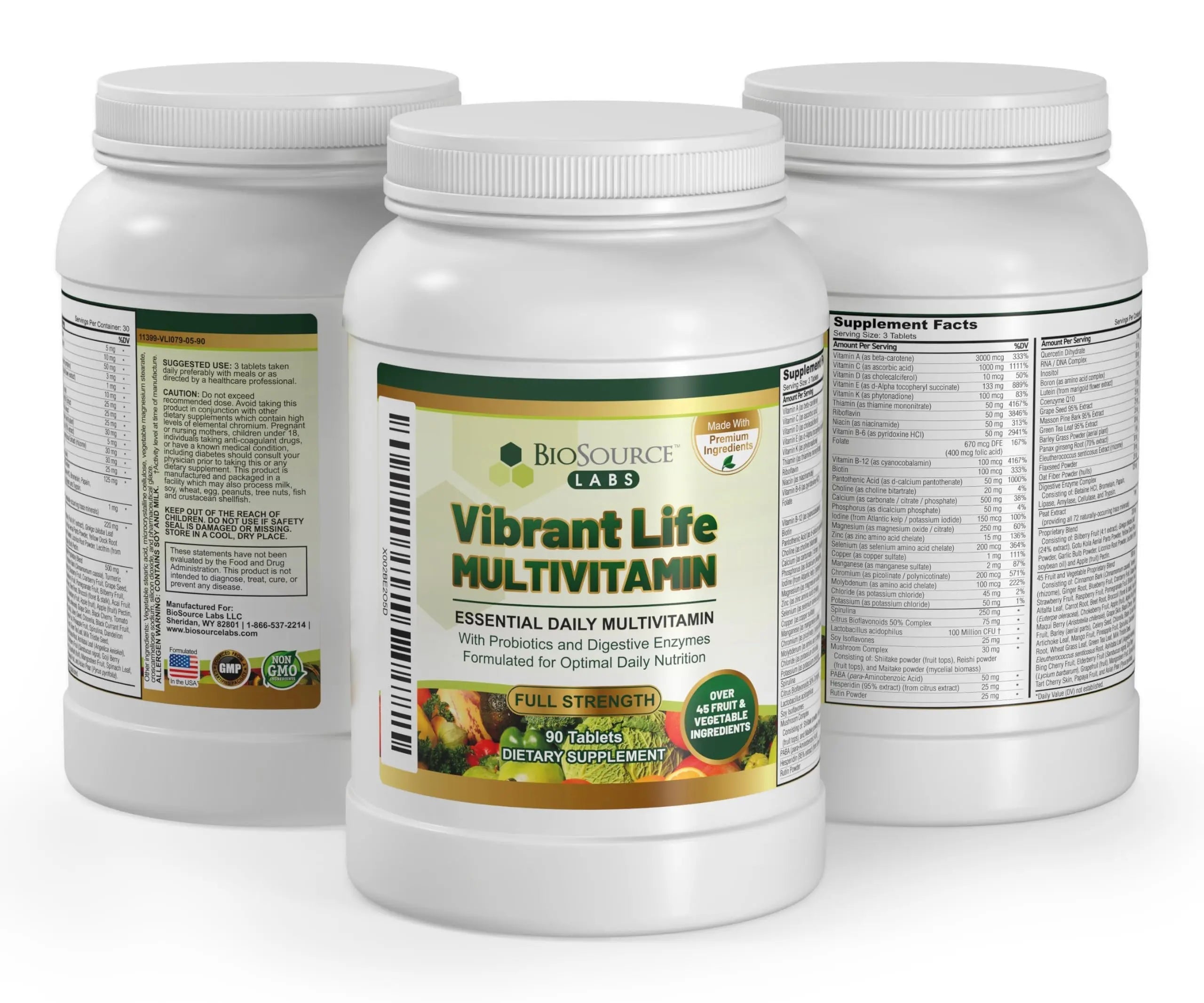BioSource Labs Vibrant Life Multivitamin with Probiotics, Digestive Enzymes & B-Complex – Over 45 Fruits and Veggies BioSource LabsAu supplements