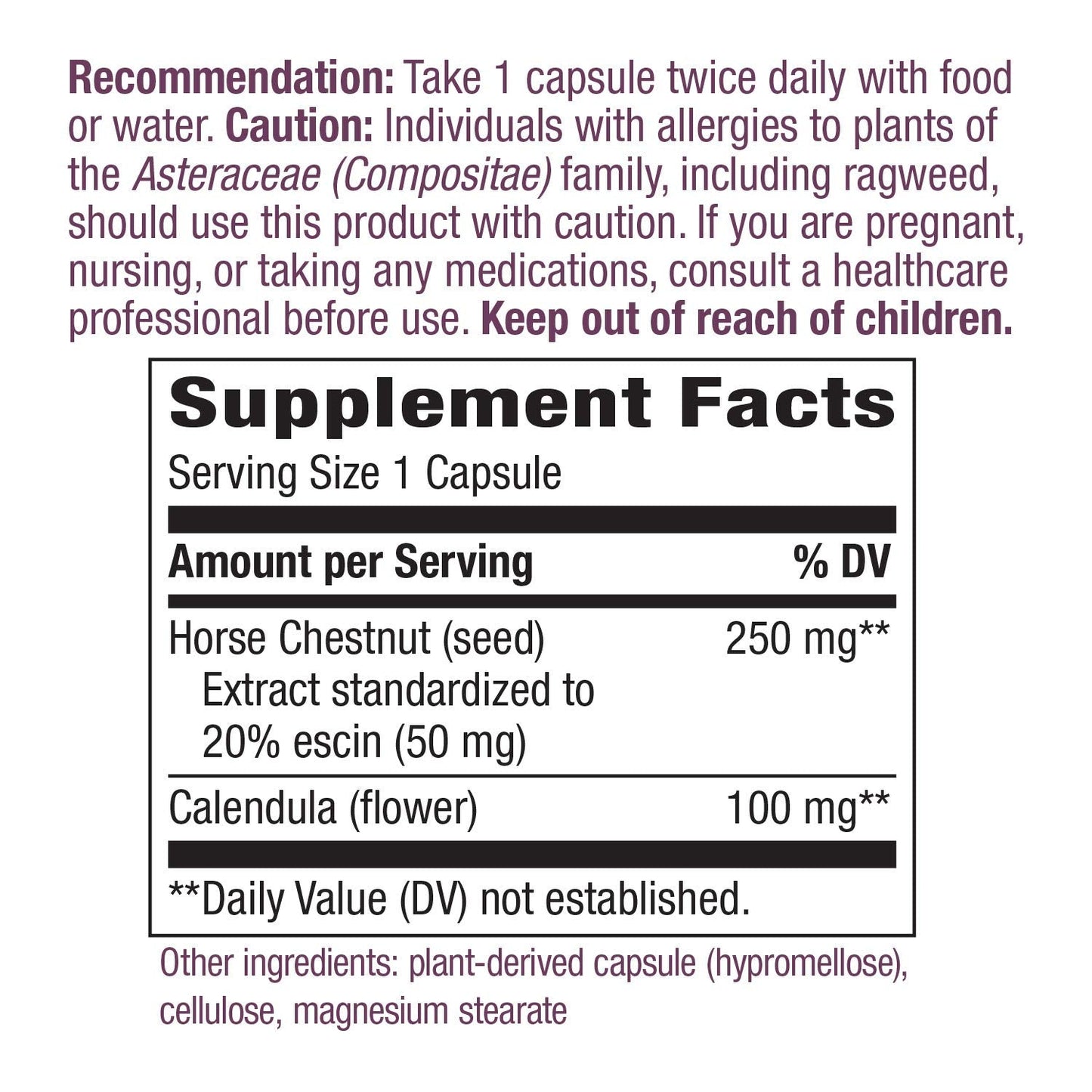 Nature's Way Standardized Horse Chestnut, Premium Extract for Healthy Veins and Blood Nature's WayUS supplements