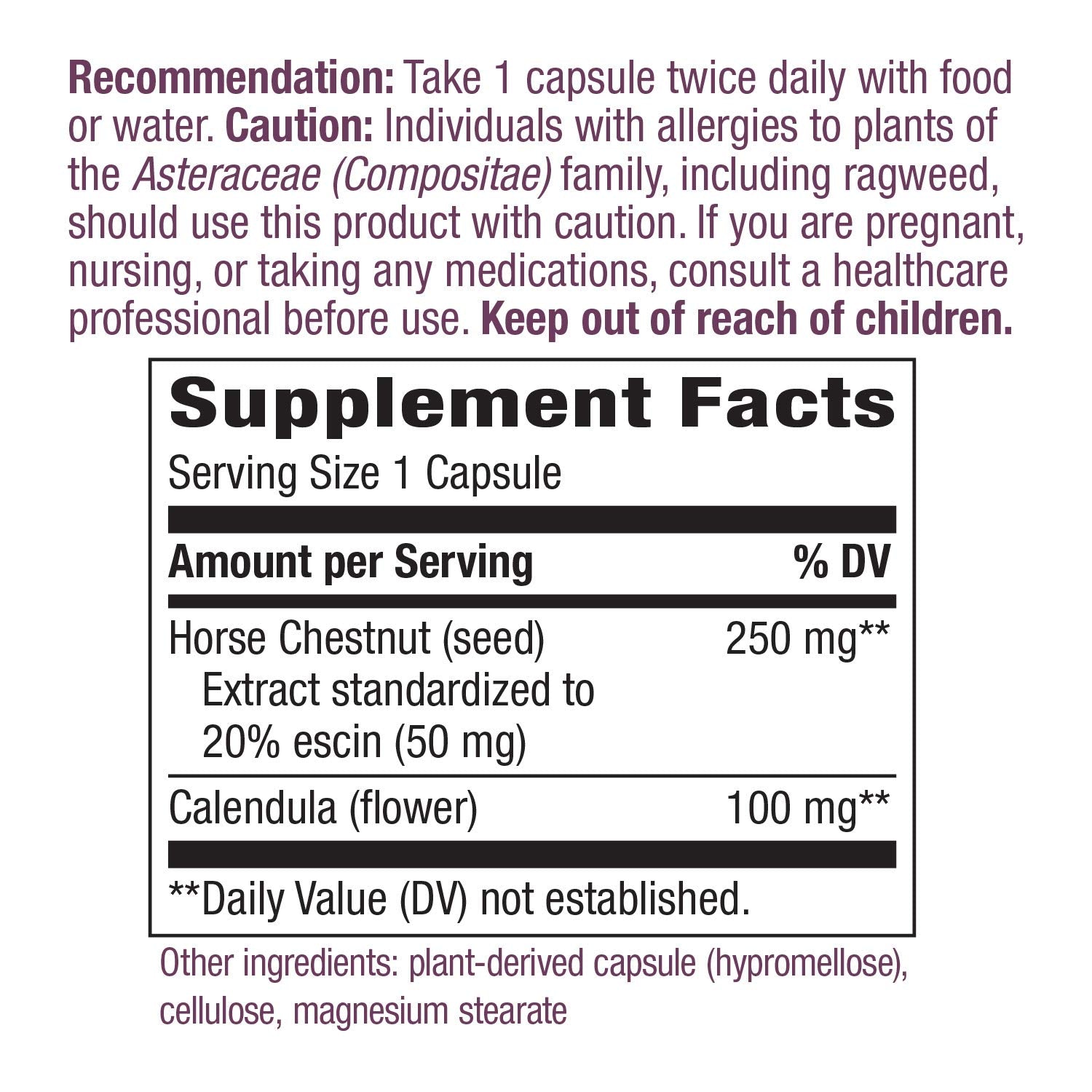 Nature's Way Standardized Horse Chestnut, Premium Extract for Healthy Veins and Blood Nature's WayUS supplements