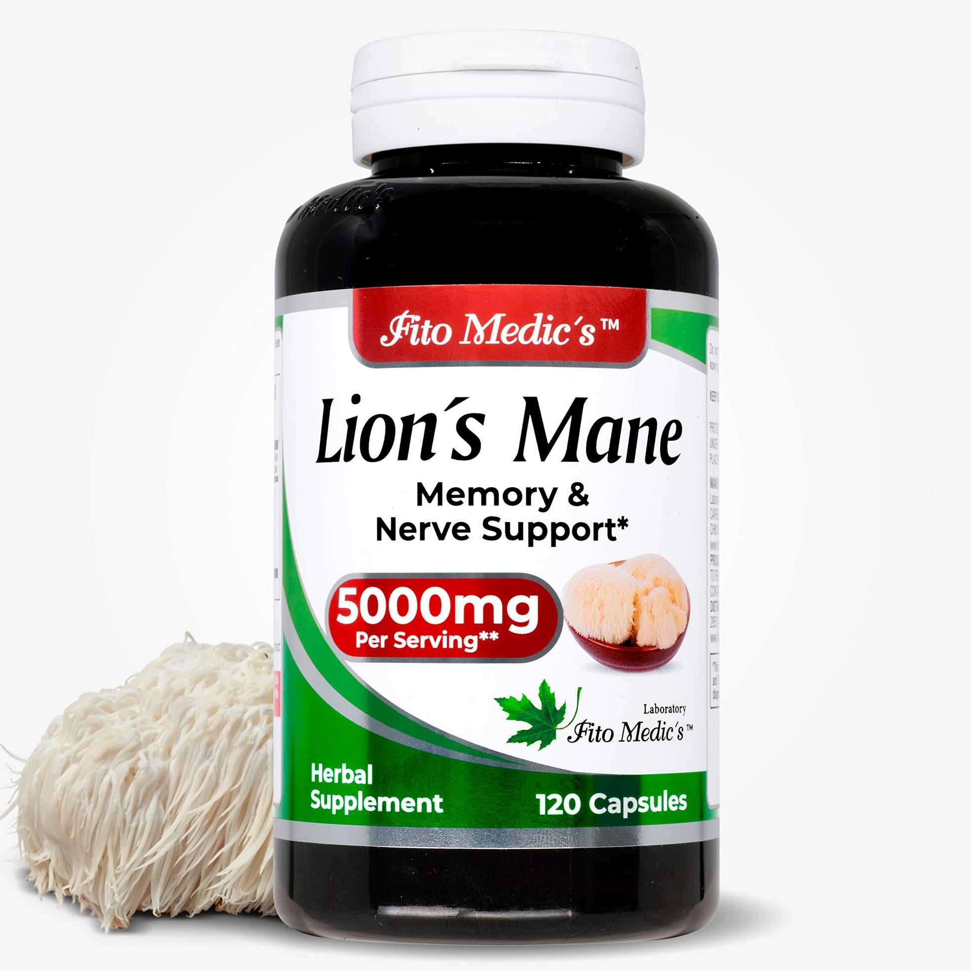Lab | Lions Mane | 5000 mg per Serving | 120 Capsules | lions mane supplement | lions mane FITO MEDIC'SAu supplements