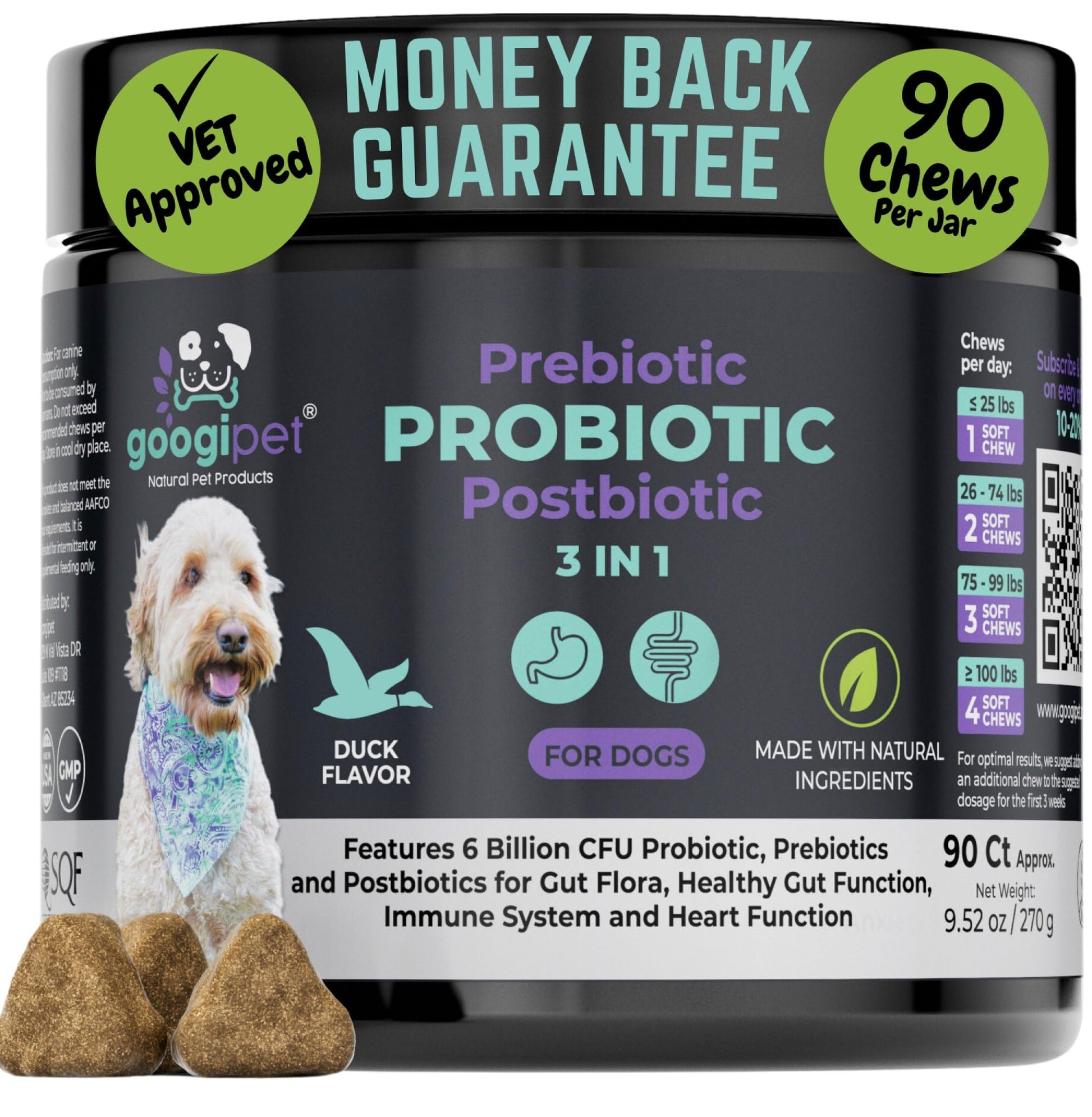 Googipet Probiotics for Dogs Digestive Health - Prebiotics and Probiotics Chews for Dog Yeast Infection Treatment + Digestive Enzymes - Dog Probiotics for Itchy Skin & Ears w/Papaya, Pumpkin, & Fiber GOOGIPET NATURAL PET PRODUCTSAu supplements