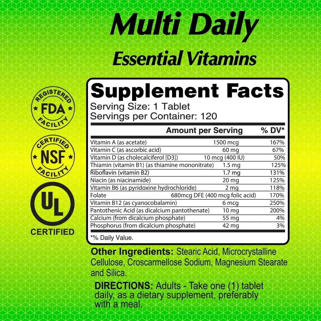 ALFA VITAMINS Multi Daily Vitamins Essential Vitamins to Support The Immune System and Promote a Healthy Lifestyle - 120 Tablets ALFA VITAMINSAu supplements