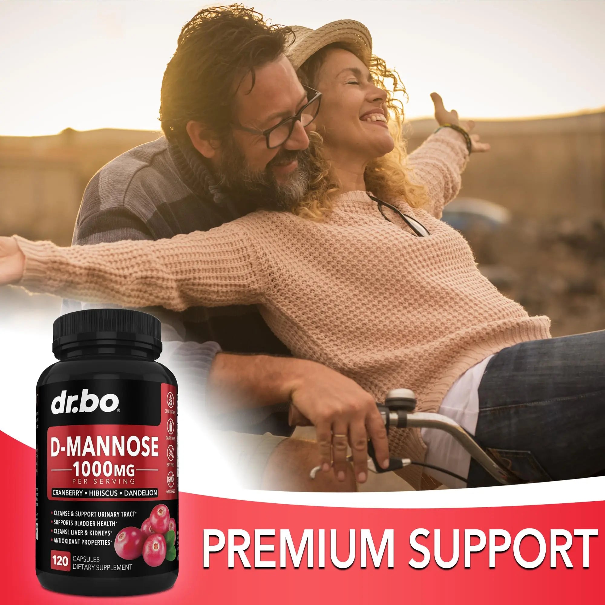 D Mannose Supplements for Women Pills - Natural D-Mannose 500mg Capsules, Cranberry DMannose Pills 1000mg Per Serving - Bladder Flush & Urinary Tract Cleanse Health Supplement - 120 Veg Capsules DR. BOAu supplements
