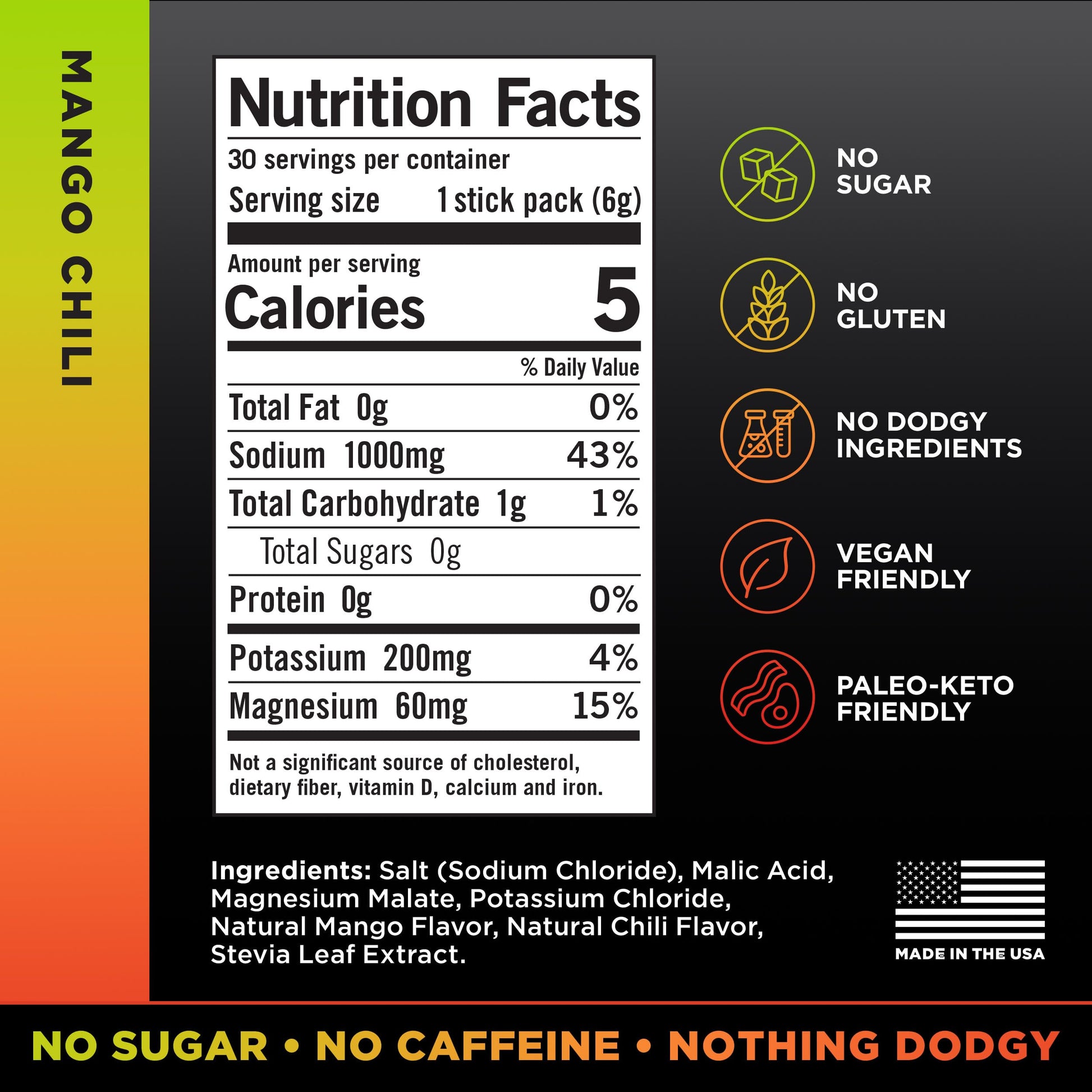 LMNT Zero Sugar Electrolytes - Mango Chili Salt | Drink Mix | 30 Count Drink LMNTUS supplements