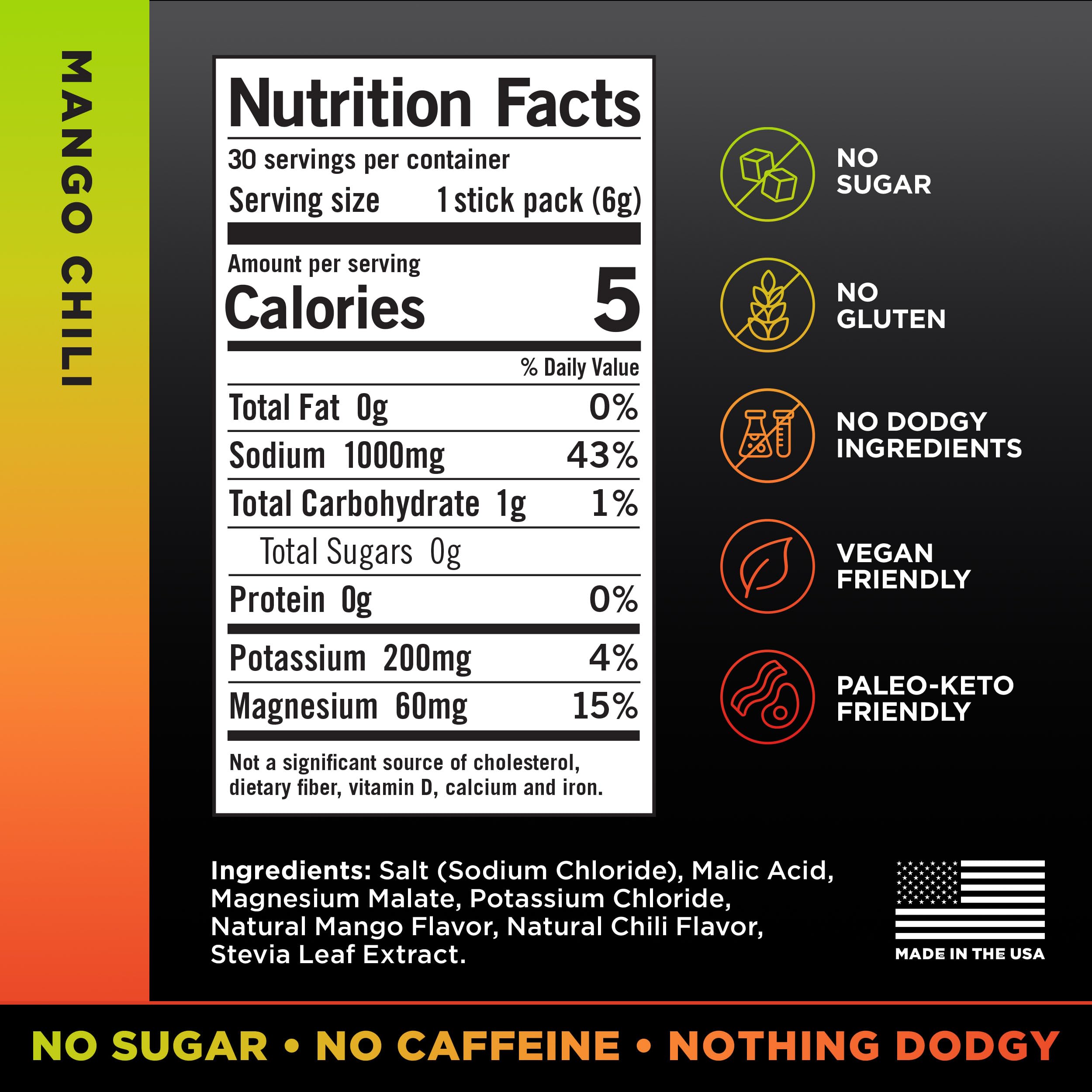 LMNT Zero Sugar Electrolytes - Mango Chili Salt | Drink Mix | 30 Count Drink LMNTUS supplements