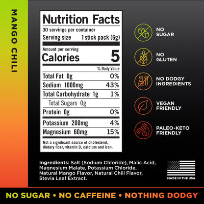 LMNT Zero Sugar Electrolytes - Mango Chili Salt | Drink Mix | 30 Count Drink LMNTUS supplements