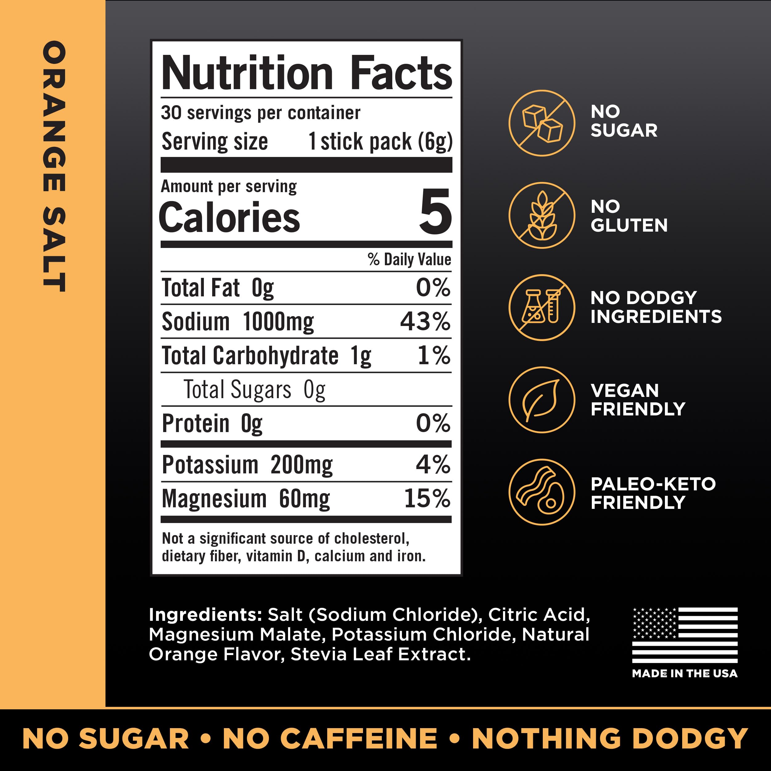 LMNT Zero Sugar Electrolytes - Orange Salt | Drink Mix | 30-Count Drink LMNTUS supplements