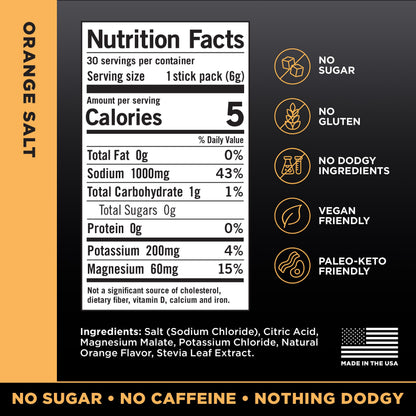 LMNT Zero Sugar Electrolytes - Orange Salt | Drink Mix | 30-Count Drink LMNTUS supplements