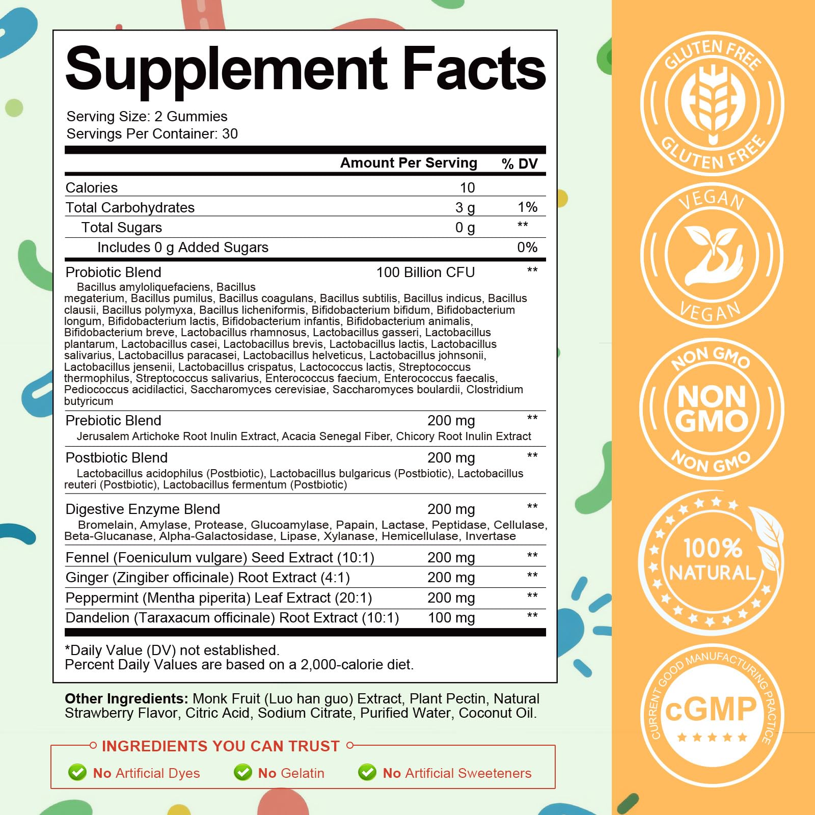 (2 Packs) Totaria Sugar Free 5-in-1 Probiotic Prebiotic Postbiotic Gummy, Probiotics for Women Men with Digestive Enzymes, Peppermint, Complete Immune, Gut & Digestive Support, Vegan Strawberry Flavor TotariaAu supplements
