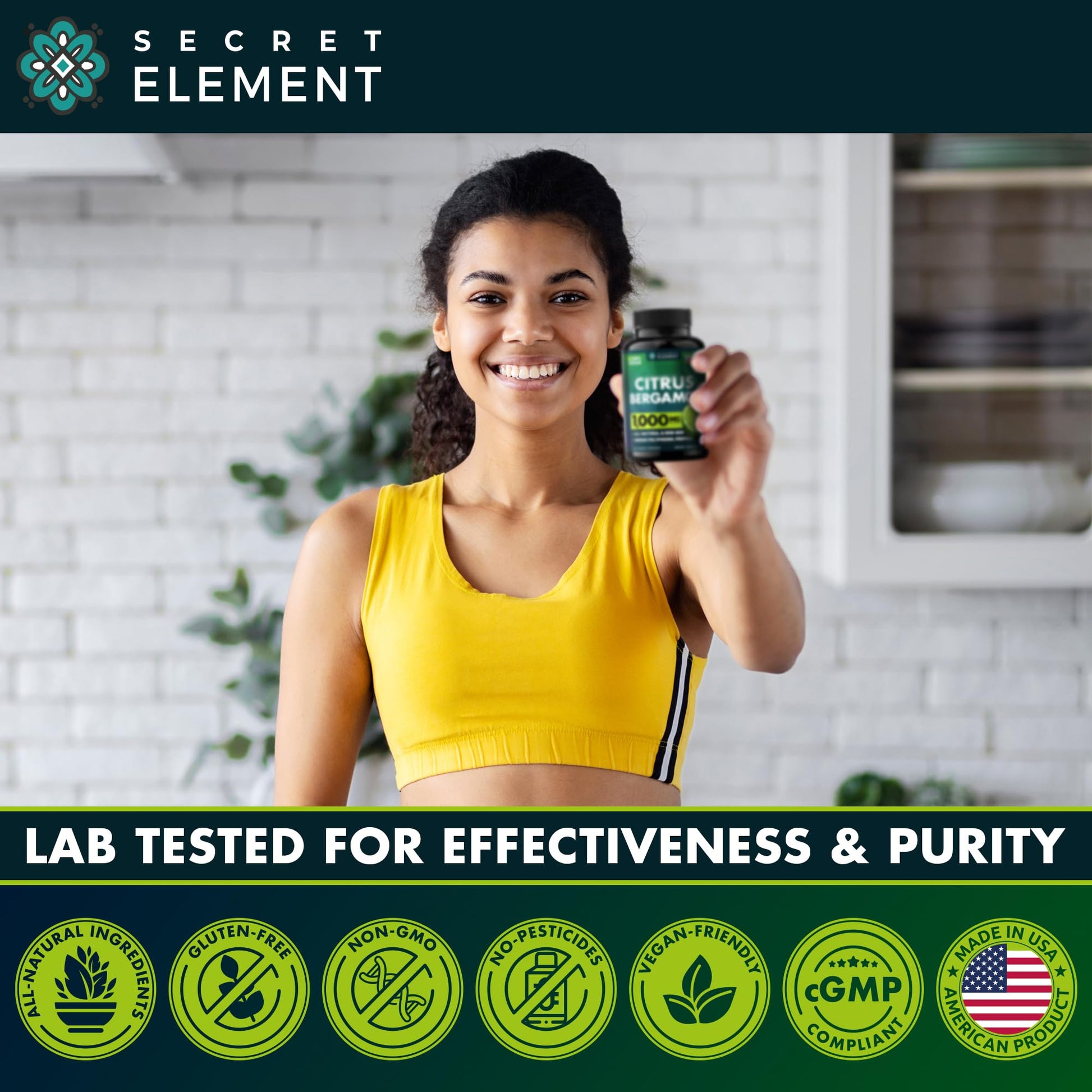 Citrus Bergamot Extract 1000mg - Citrus Bergamot Supplement for Heart, Immune System Secret ElementUS supplements