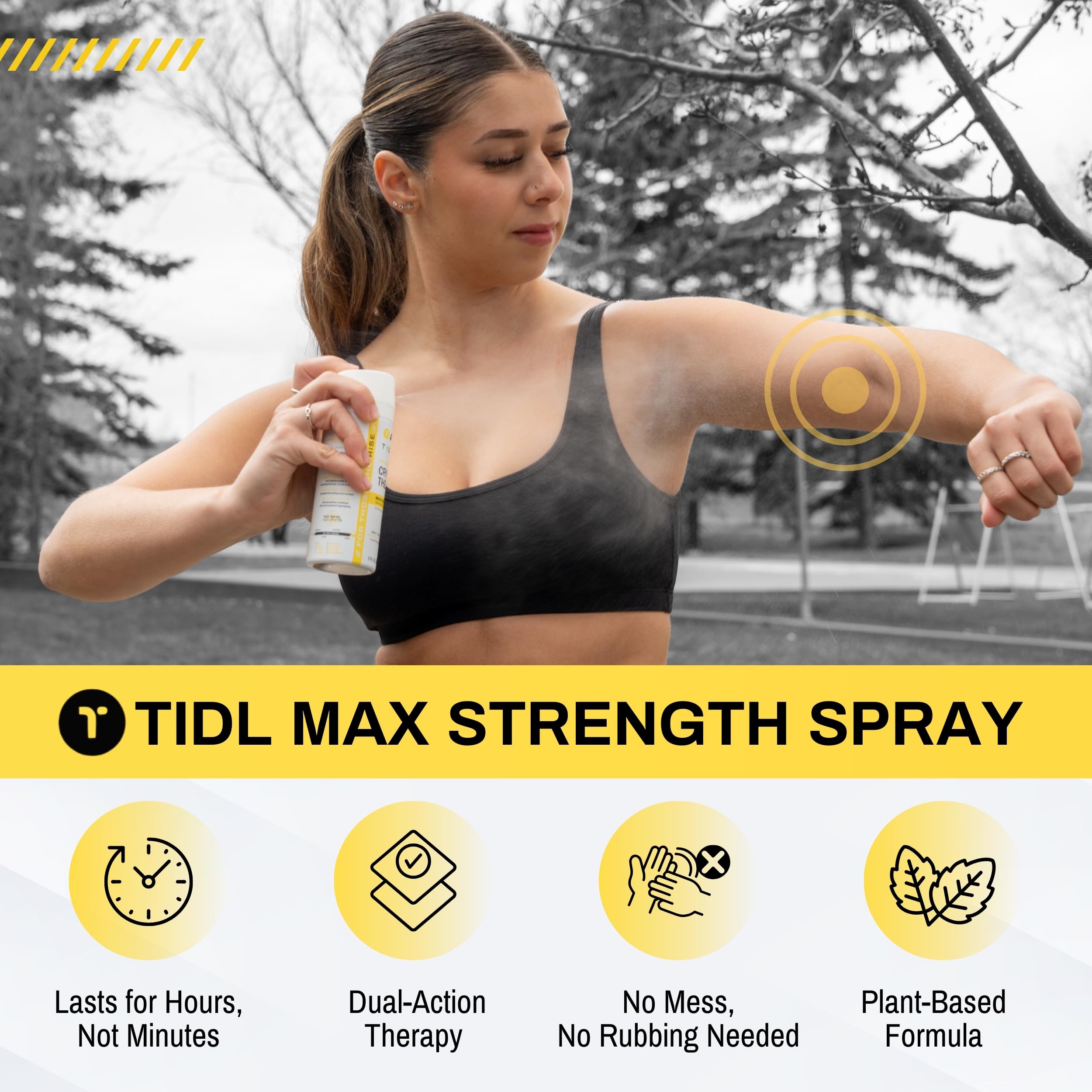 TIDL Cryotherapy Pain Relief Spray, 3 Oz (Pack of 2) Max Strength for Fast-Acting Muscle, Joint & Neck Pain Relief, Plant-Based Menthol & Camphor Pain Reliever, Quick Drying Formula TIDLAu supplements