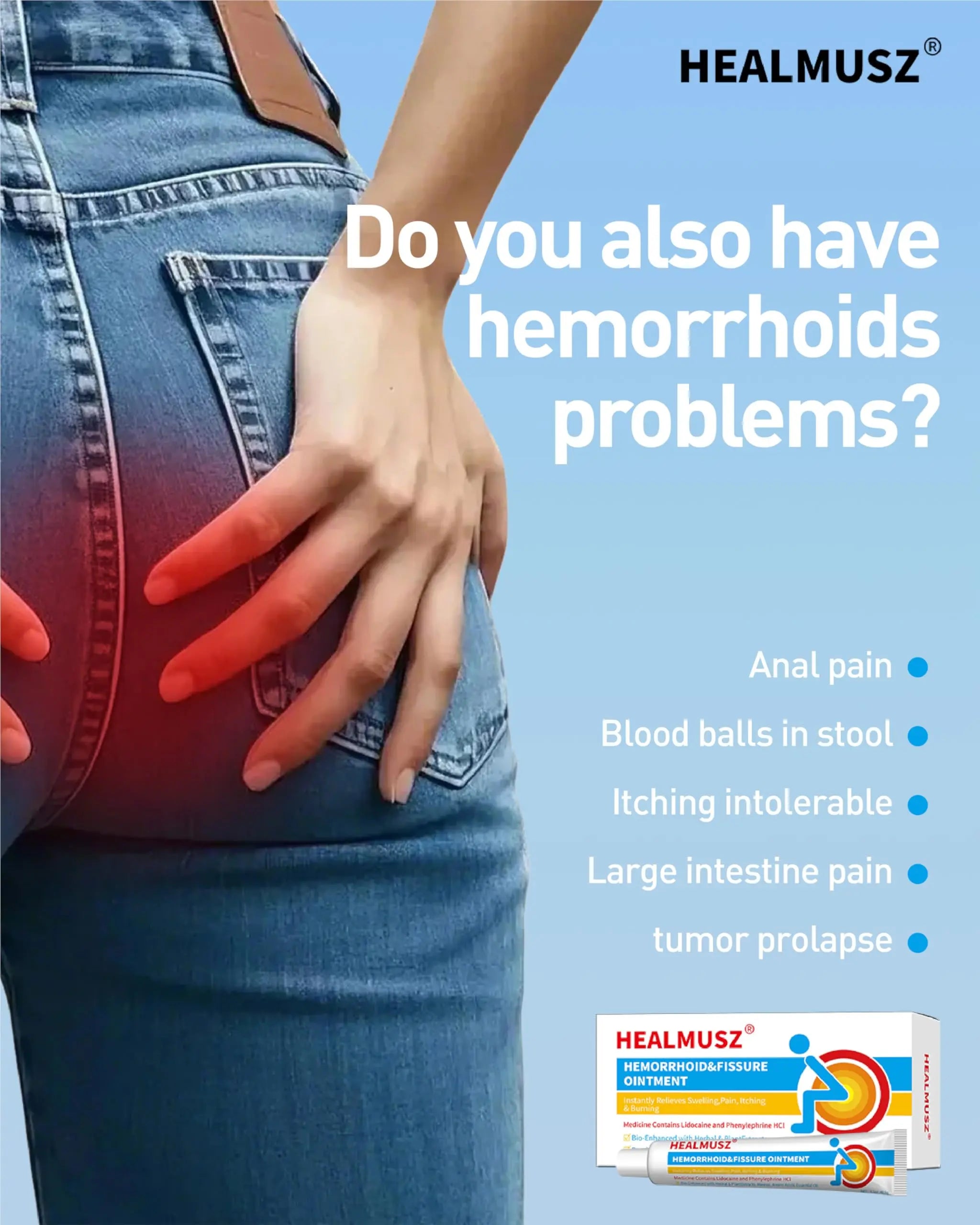 HEALMUSZ Hemorrhoid Fissure Ointment– Hemorrhoid Treatment and Hemorrhoid Cream with Lidocaine and Phenylephrine HCI for Fast Acting Relief of Pain, Swelling, Discomfort, and Itching(1.5 oz) HEALMUSZAu supplements
