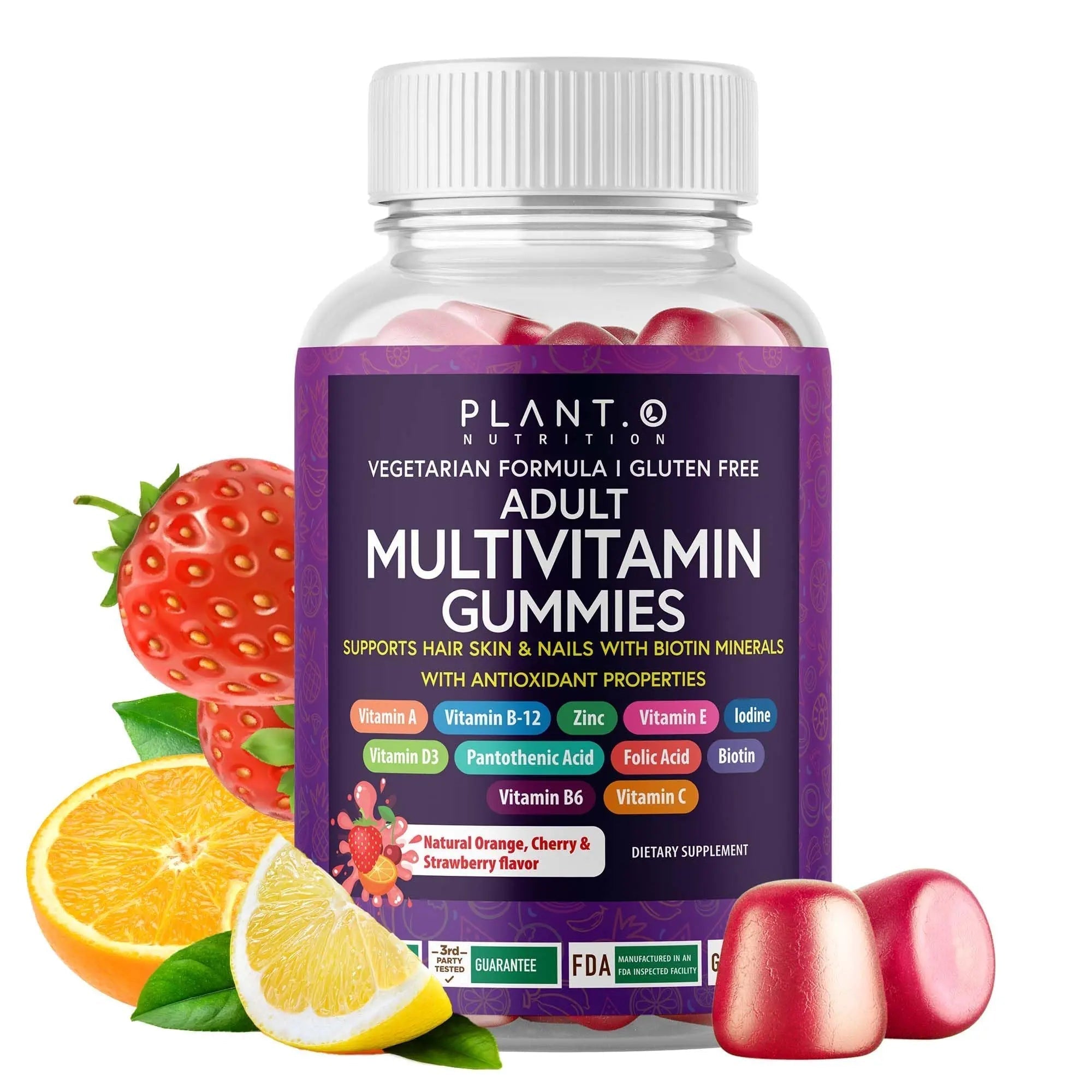 Complete Multivitamin Gummies for Adults – All-in-One Blend of Vitamin A B C D E Zinc and Biotin - Adult Vitamin Gummy for Energy and Immunity PLANT.O NUTRITIONAu supplements