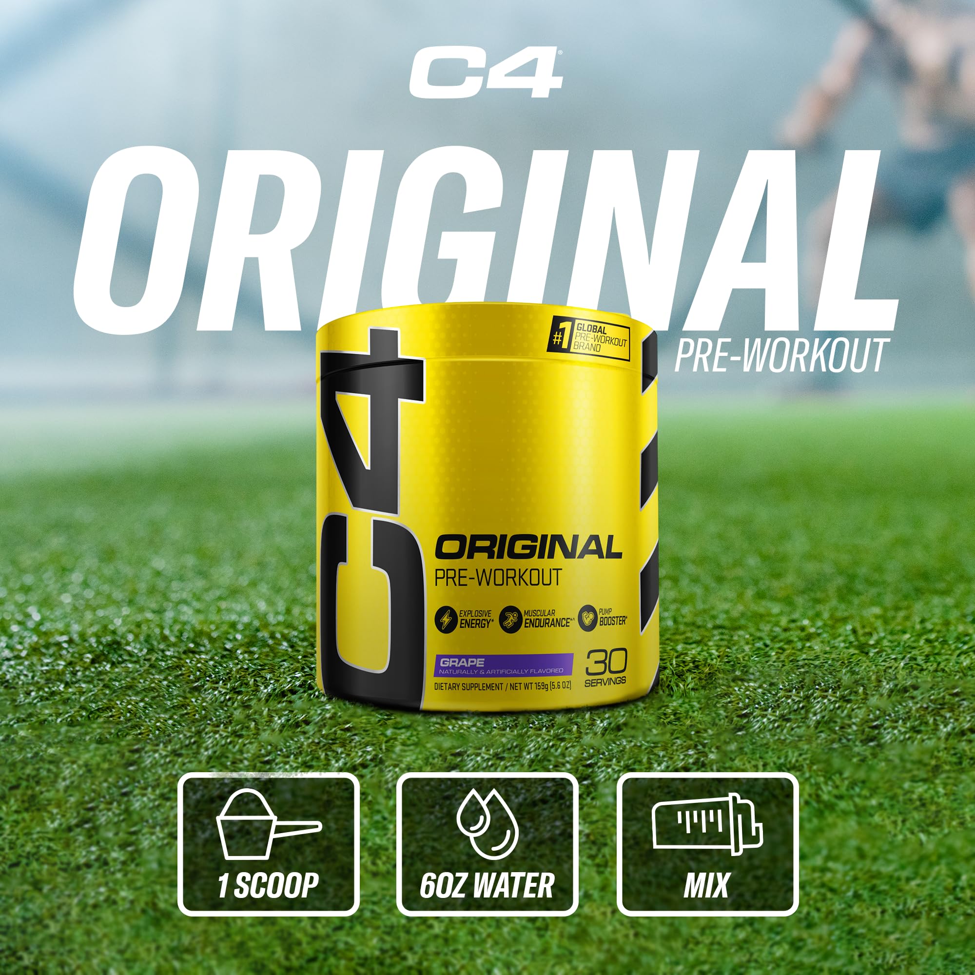 Cellucor C4 Original Pre Workout Powder Grape Sugar Free Preworkout Energy CellucorUS supplements