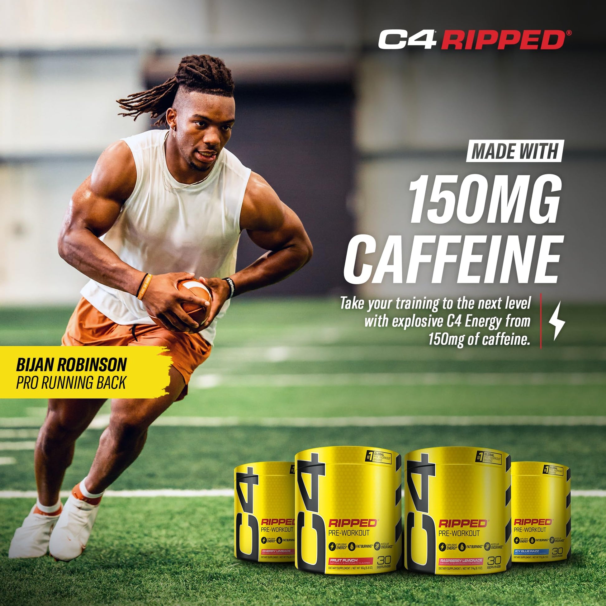 Cellucor C4 Ripped Pre Workout Powder Cherry Limeade | Creatine Free + Sugar Free CellucorUS supplements