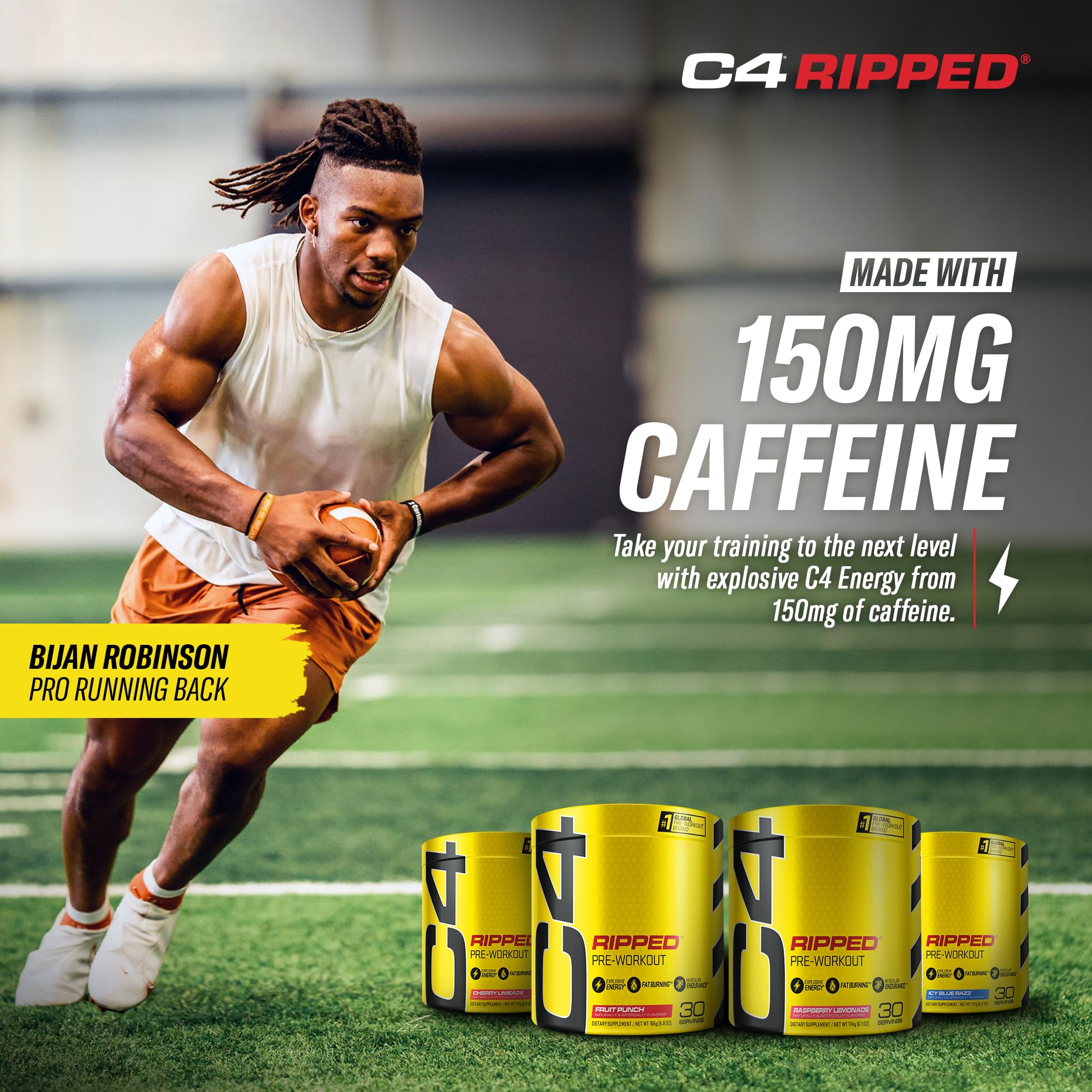 Cellucor C4 Ripped Pre Workout Powder Cherry Limeade | Creatine Free + Sugar Free CellucorUS supplements