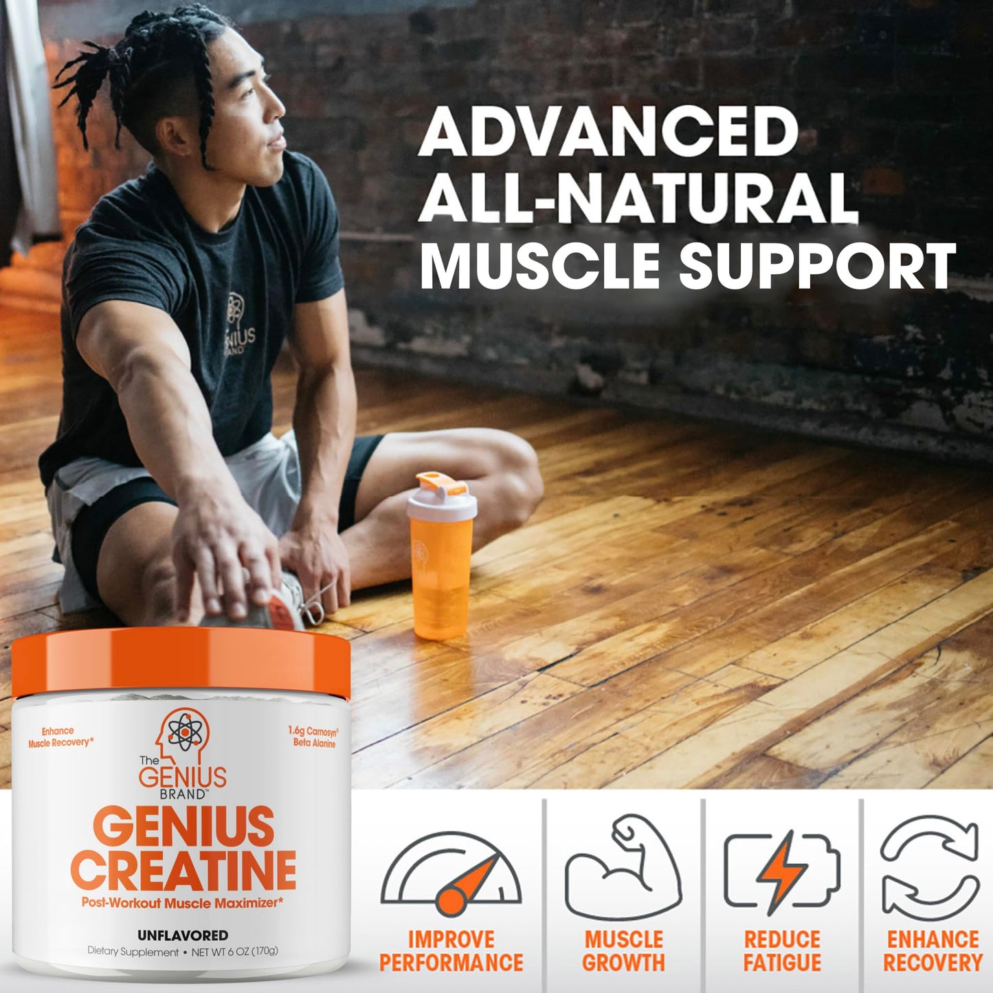 Genius Pre Workout Powder, Sour Cherry, and Genius Micronized Creatine Monohydrate The Genius BrandUS supplements