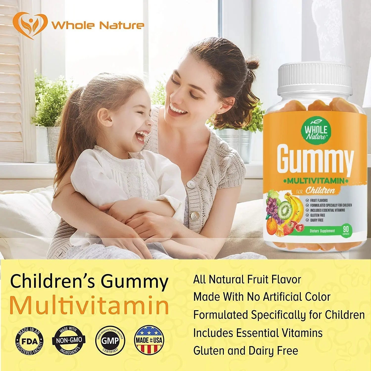 Whole Nature Kids Gummy Multivitamin - Complete Daily Essentials Childrens Vitamins and Minerals for Overall Wellness, 90 Gummies Whole NatureAu supplements
