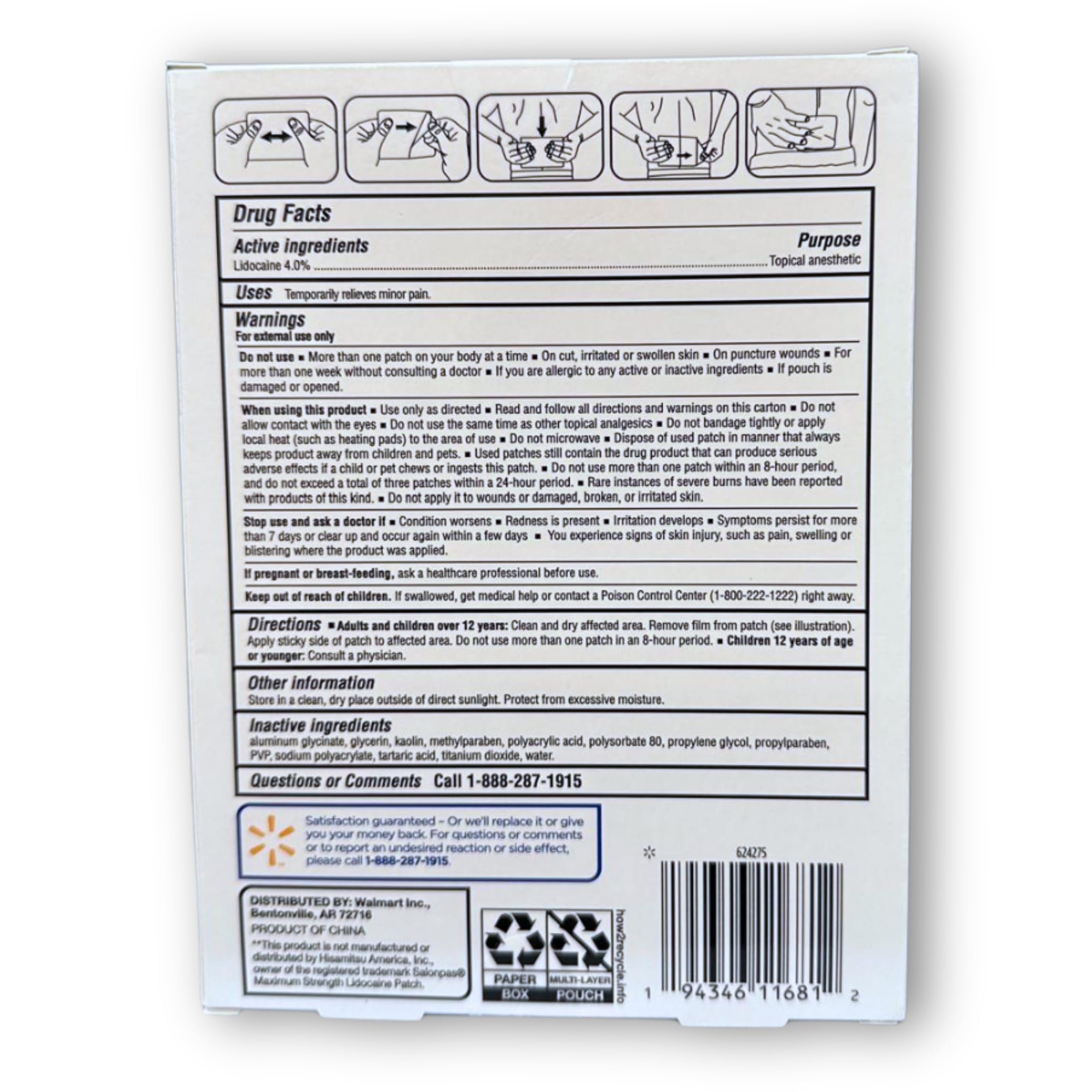 Topical anesthetic 4% Patch- 6 Count (Pack of 1), Boxed By Fusion Shop Store FUSION SHOP STORE Smart choices, meaningful life!Au supplements