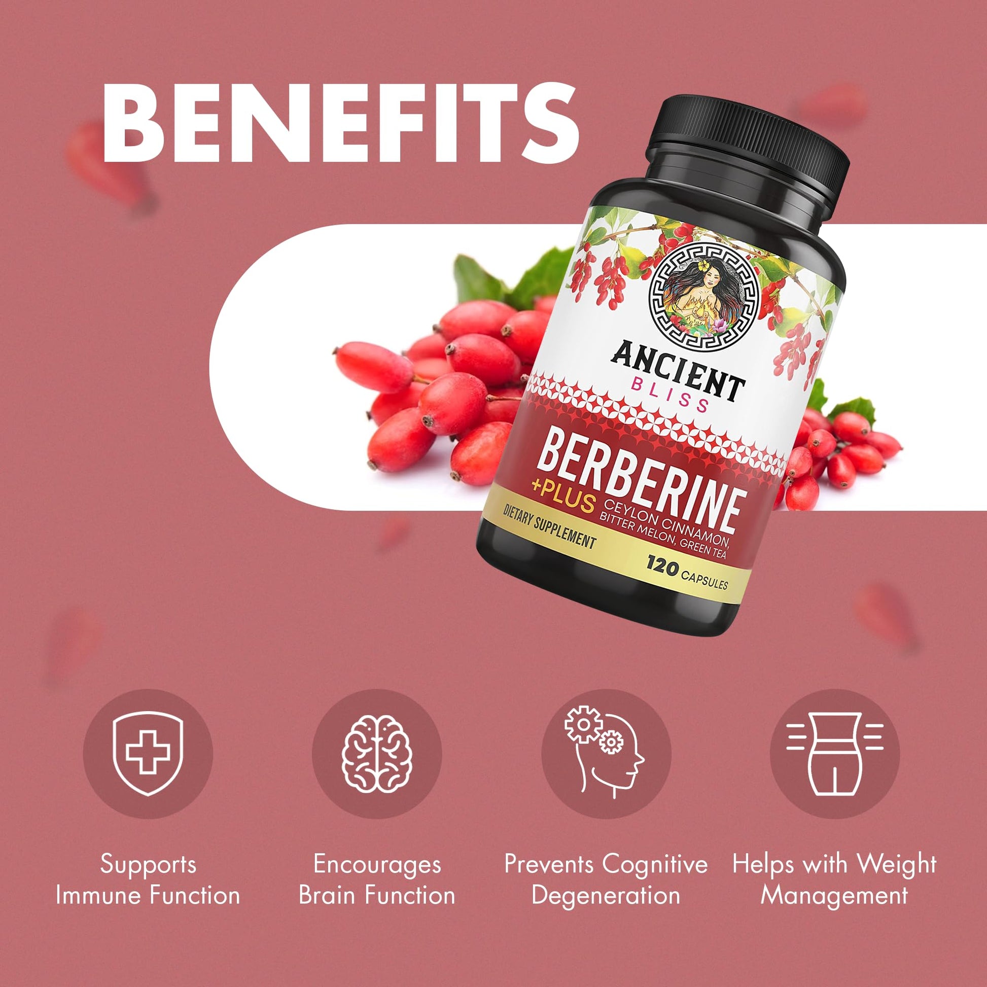 Ancient Bliss Berberine HCL 1200mg with Ceylon Cinnamon, Bitter Melon, and Green Tea Ancient BlissAu supplements
