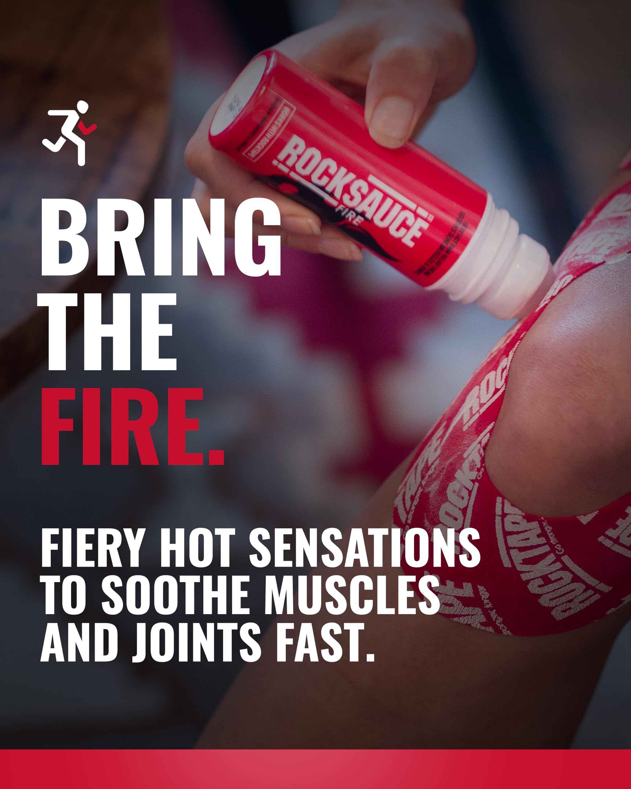 RockSauce Fire, 3 oz Roll-On - Easy to use Pain Relief Cream - Capsaicin & Menthol Formula Relieves Muscle & Joint Pain - Works w/ RockTape - No-Mess Applicator - Dye-Free, Won't Stain Clothes RockTapeAu supplements