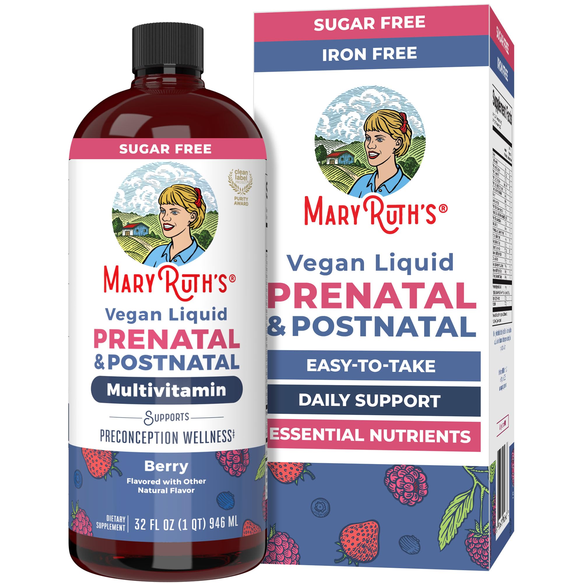 MARYRUTH'S Postnatal & Prenatal Vitamins for Women | Sugar Free | Selenium | Folate | Vegan | Non-GMO | Gluten Free | 32oz MARYRUTH'SUS supplements