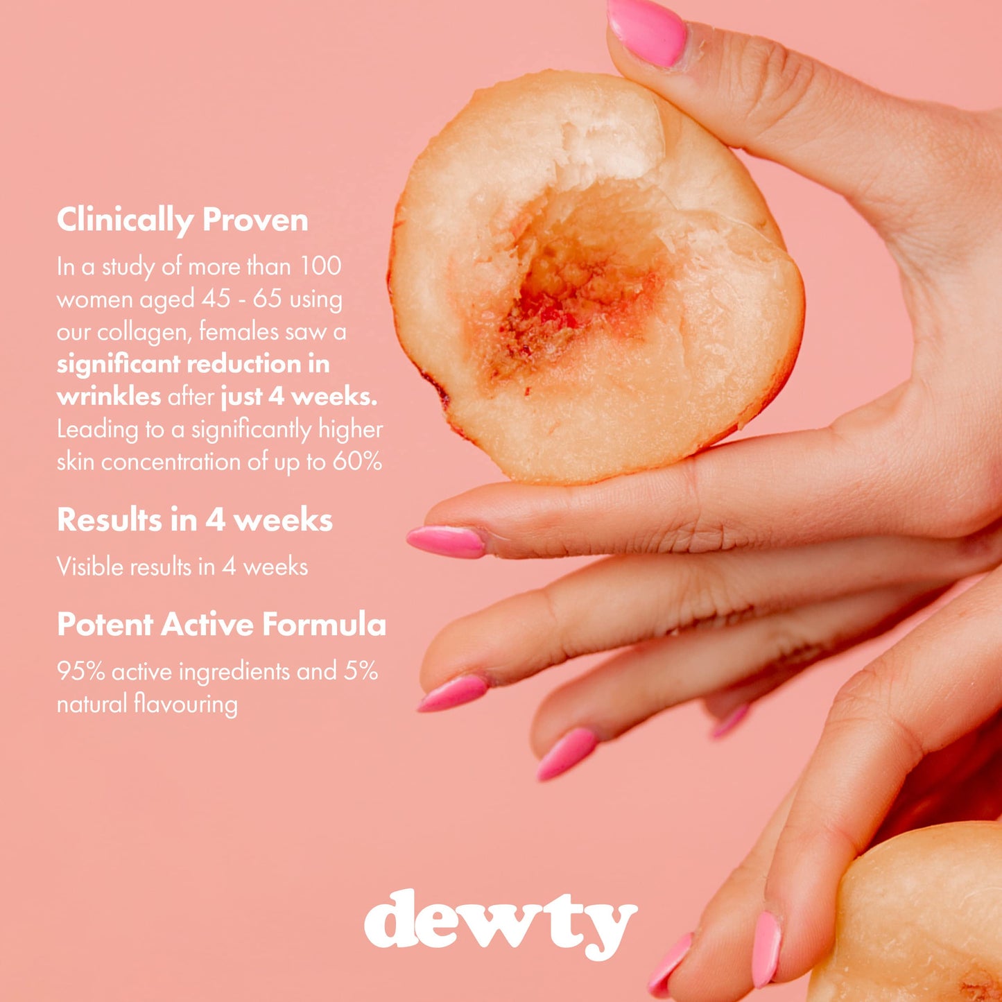 Dewty Collagen Drink - Peach Flavour Daily Collagen Supplements for Women - Individual Collagen Sachets DewtyUS supplements