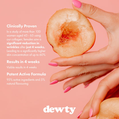 Dewty Collagen Drink - Peach Flavour Daily Collagen Supplements for Women - Individual Collagen Sachets DewtyUS supplements