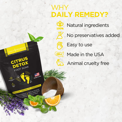 Citrus Detox Foot Soak with Epsom Salt - for Foot Callus, Immune Boost, Damaged Toenail DAILY REMEDYUS supplements