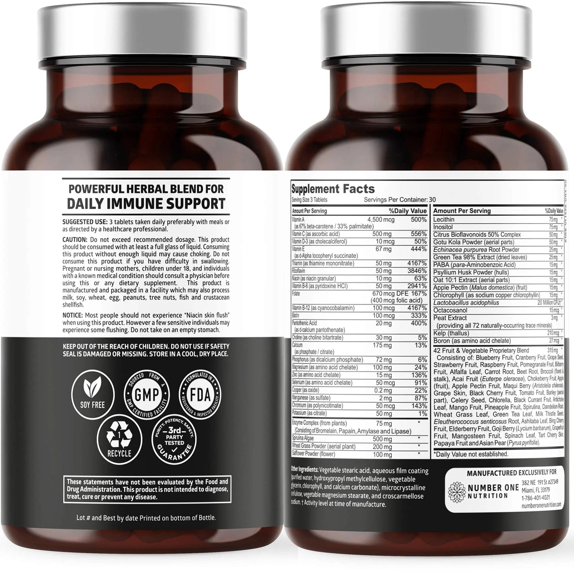 N1N Premium Plant Based Multivitamin [42 Powerful Ingredients] Men & Women Daily Multivitamins with Raw Veggies and Fruits, Probiotics Number One NutritionAu supplements