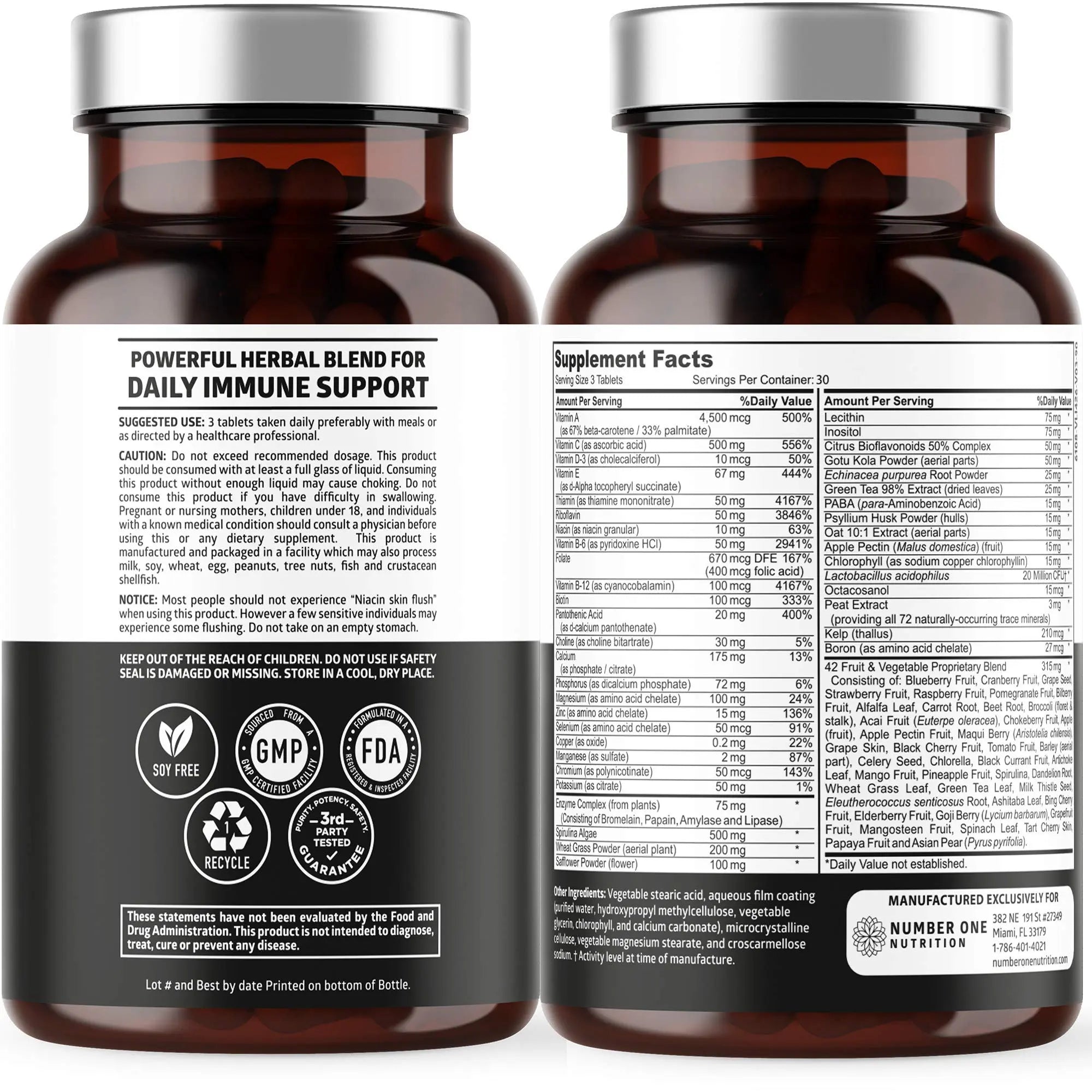 N1N Premium Plant Based Multivitamin [42 Powerful Ingredients] Men & Women Daily Multivitamins with Raw Veggies and Fruits, Probiotics Number One NutritionAu supplements