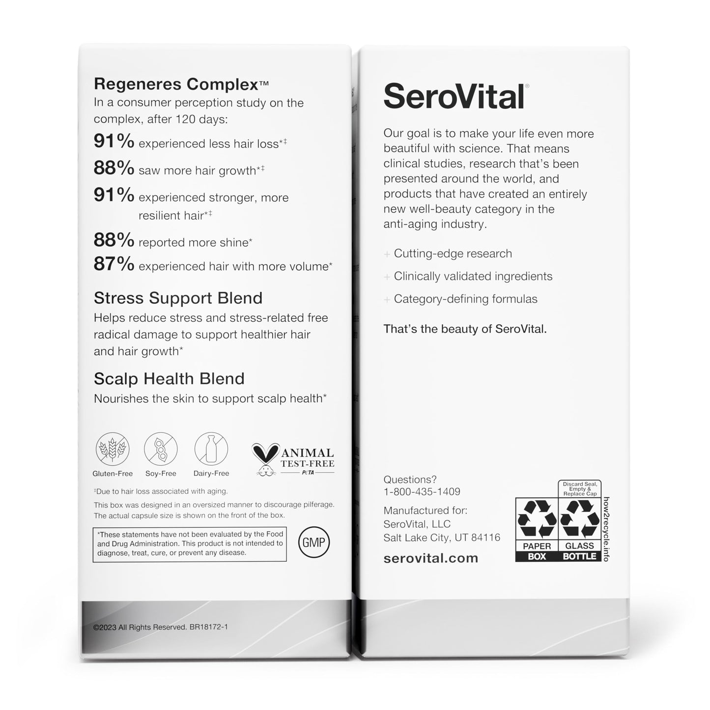 SeroVital Hair Regeneres Advanced, 90 Capsules, 30-Day Supply SerovitalUS supplements