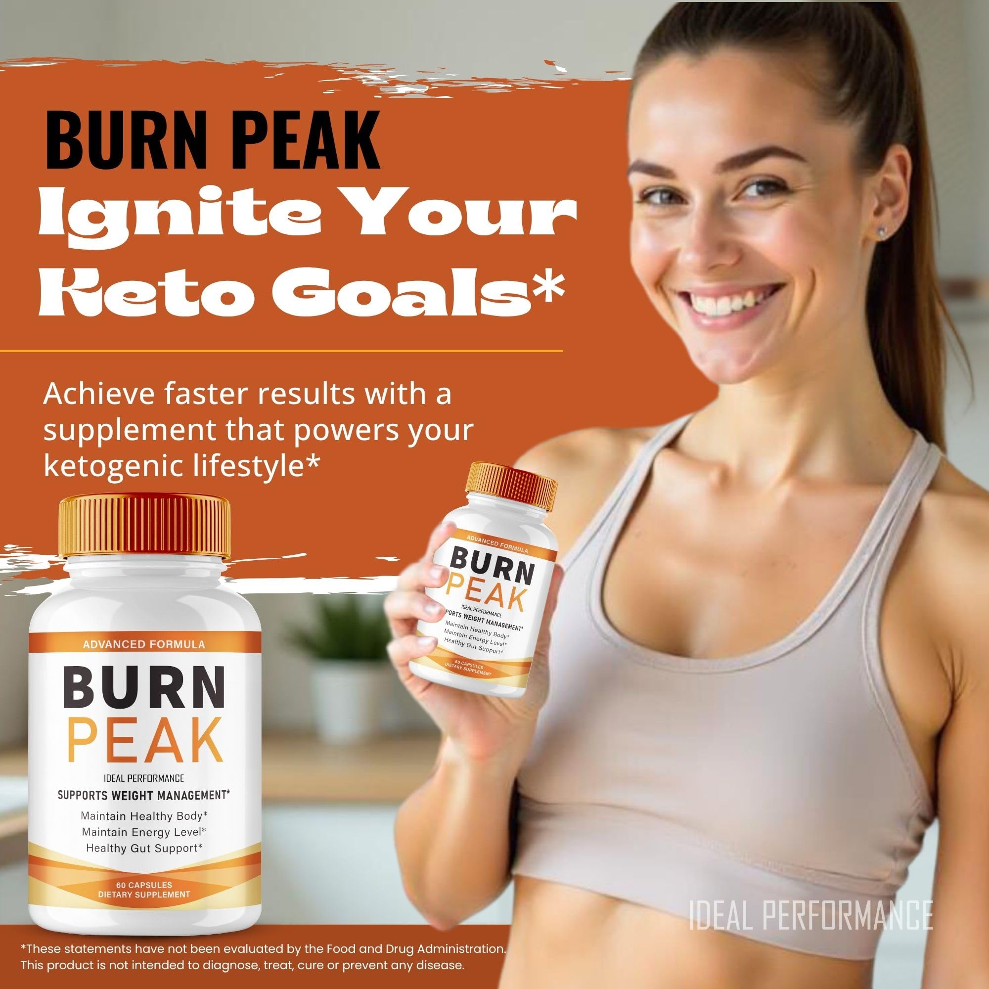 Burn Peak Capsules, Official BurnPeak Supplement Pills - Maximum Strength, All Natural Keto Capsule to Sustain Active Lifestyle & Fitness Goals, Overall Health Burn Peak Reviews (5 Pack) IDEAL PERFORMANCEAu supplements