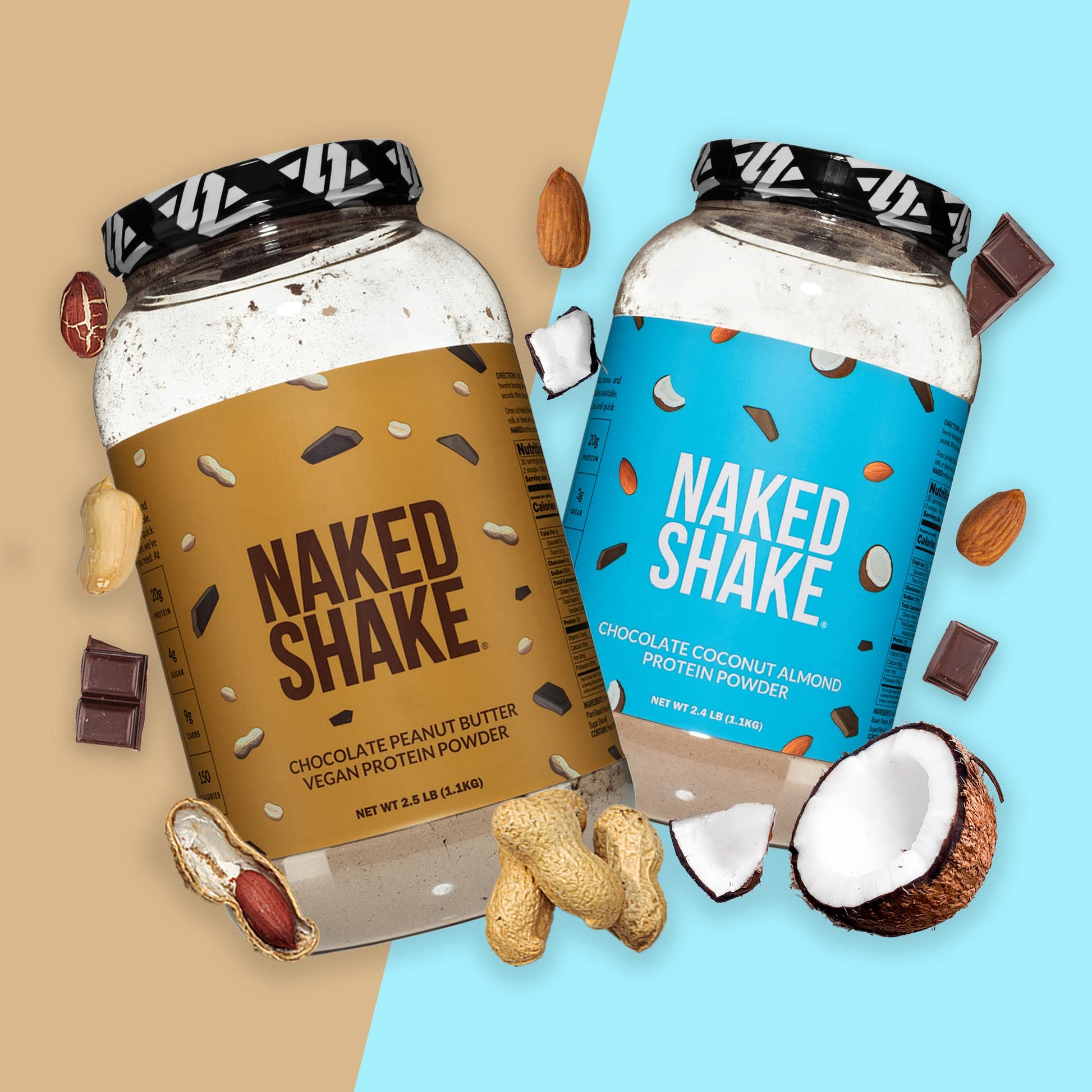 Naked Shake - Chocolate Peanut Butter Protein Powder - Vegan Protein Powder from US NAKEDUS supplements