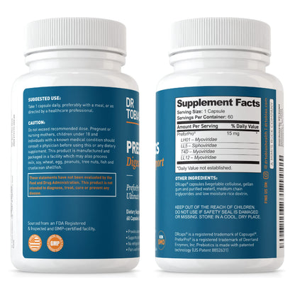 Dr. Tobias Prebiotics, Supports Digestion & Gut Health, Feed Good Probiotic Bacteria Dr. TobiasUS supplements