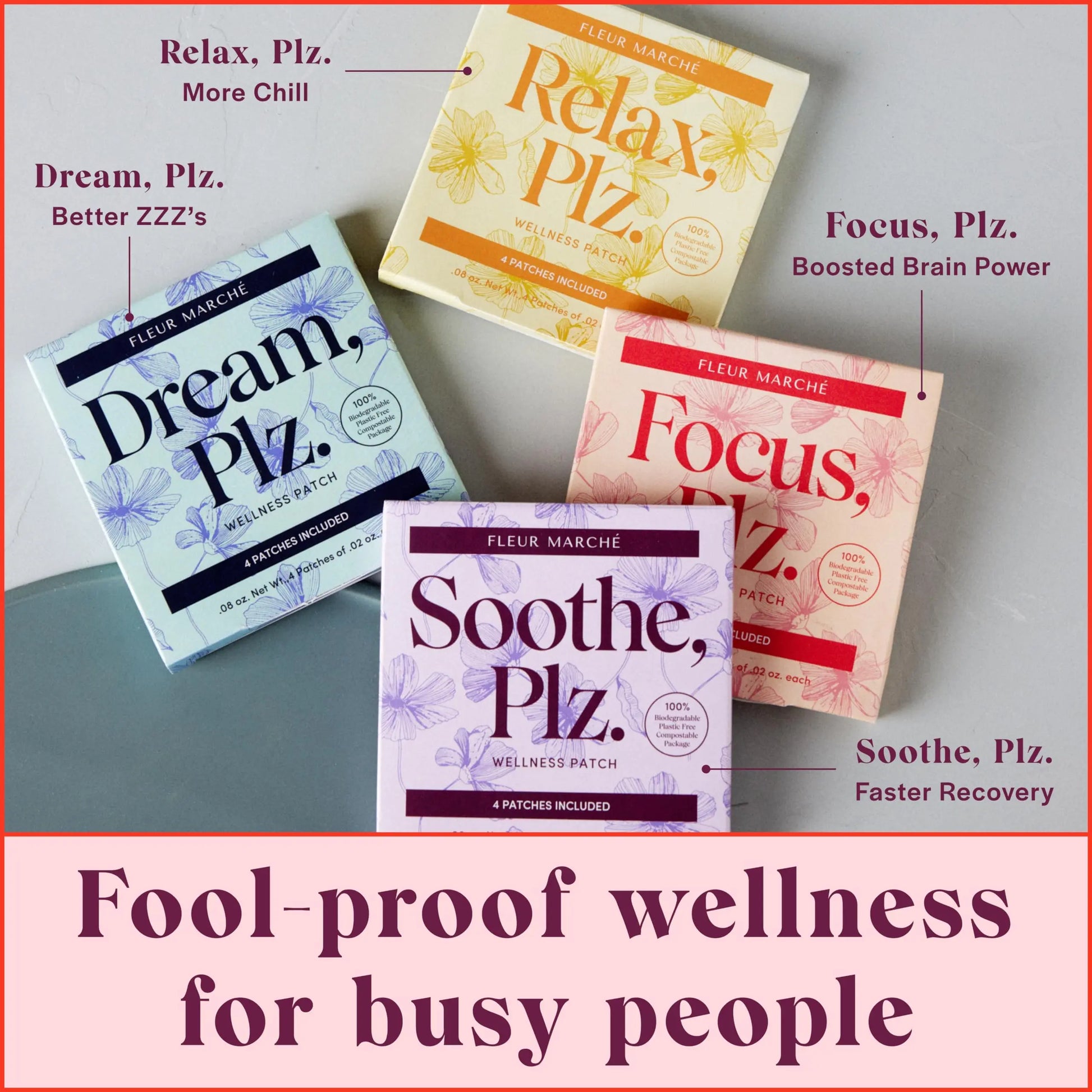 Fleur Marche Soothe, Plz. Botanical Patch - Muscle Recovery Patch with Peppermint Oil & Menthol - Post Night Out, Post Workout, or Daily Relief - Highly Bioavailable - 7 Patches Fleur Marchénz supplements