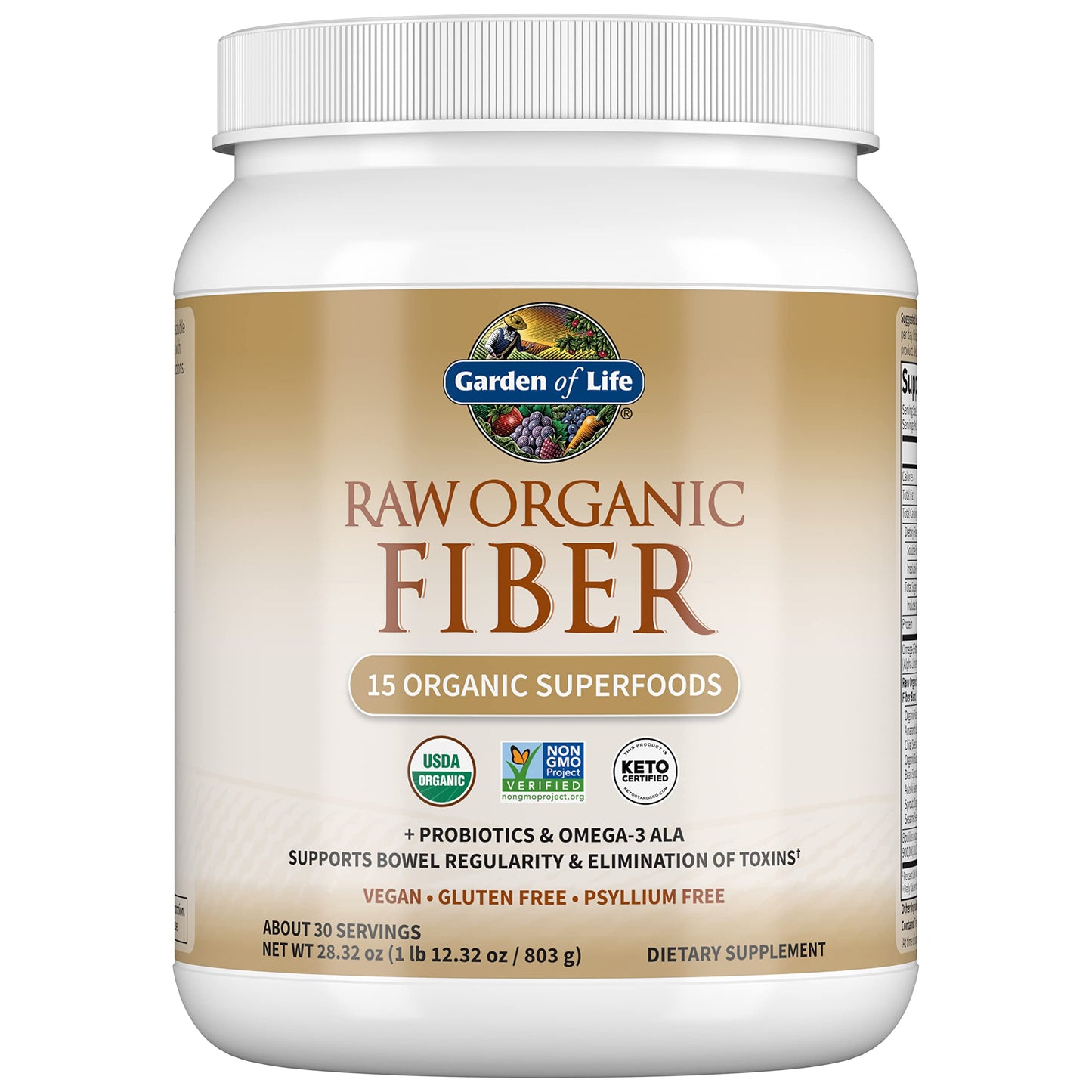Garden Of Life Raw Organic Superfood Fiber for Constipation Relief, 1.77oz (803g) Powder Garden of LifeUS supplements