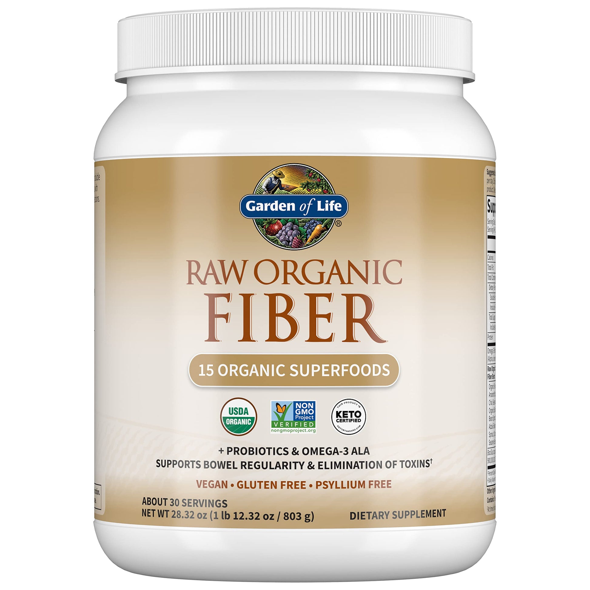 Garden Of Life Raw Organic Superfood Fiber for Constipation Relief, 1.77oz (803g) Powder Garden of LifeUS supplements