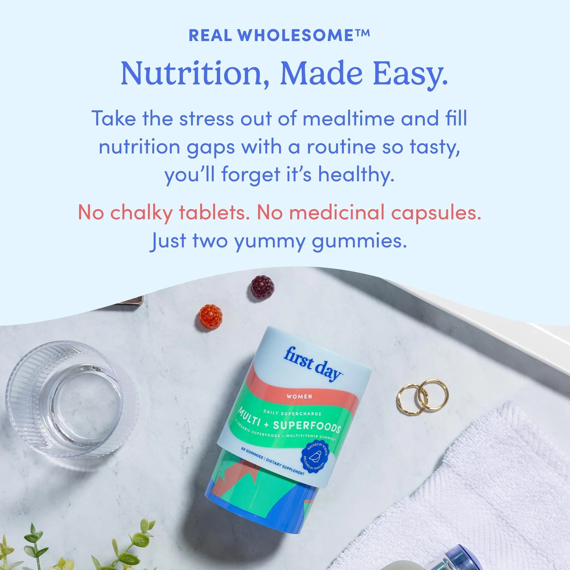 FIRST DAY Multivitamin for Women - Daily Womens Multivitamin Gummies - Vitamin A C D E B12, Magnesium, Zinc, Biotin – Vegan FIRST DAYAu supplements