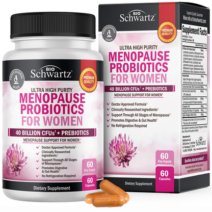 Menopause Support Probiotics for Women - Unique Menopause Relief for Hot Flashes BioSchwartzUS supplements