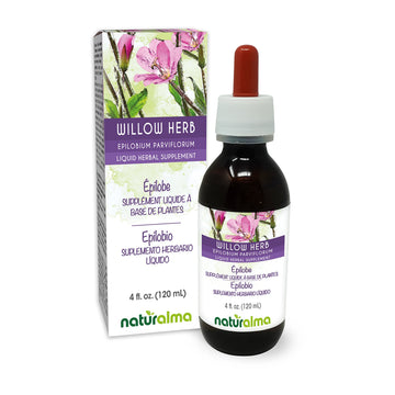 Naturalma Willow herb or Fireweed (Epilobium parviflorum) herb Alcohol-Free Tincture - 4 fl oz Liquid Extract in Drops - Herbal Supplement - Vegan NaturalmaAu supplements