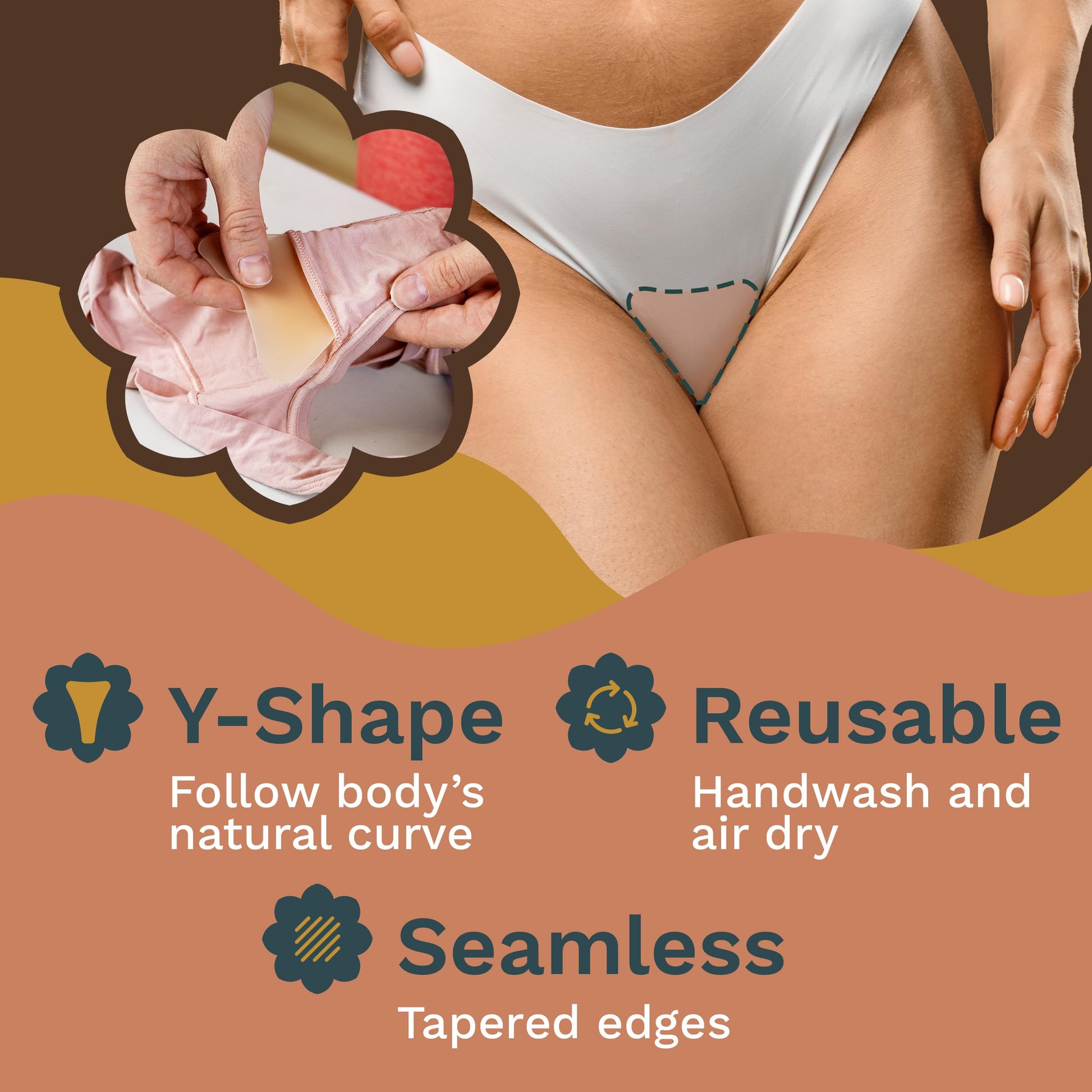 Camel Toe Concealer | Seamless Camel Toe Hider, Anti Camel Toe Cover Silicone Insert, No Camel Toe Nia VertueAu supplements