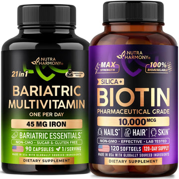 Bariatric Multivitamin Capsules & Biotin with Silicon Softgels NUTRAHARMONYAu supplements