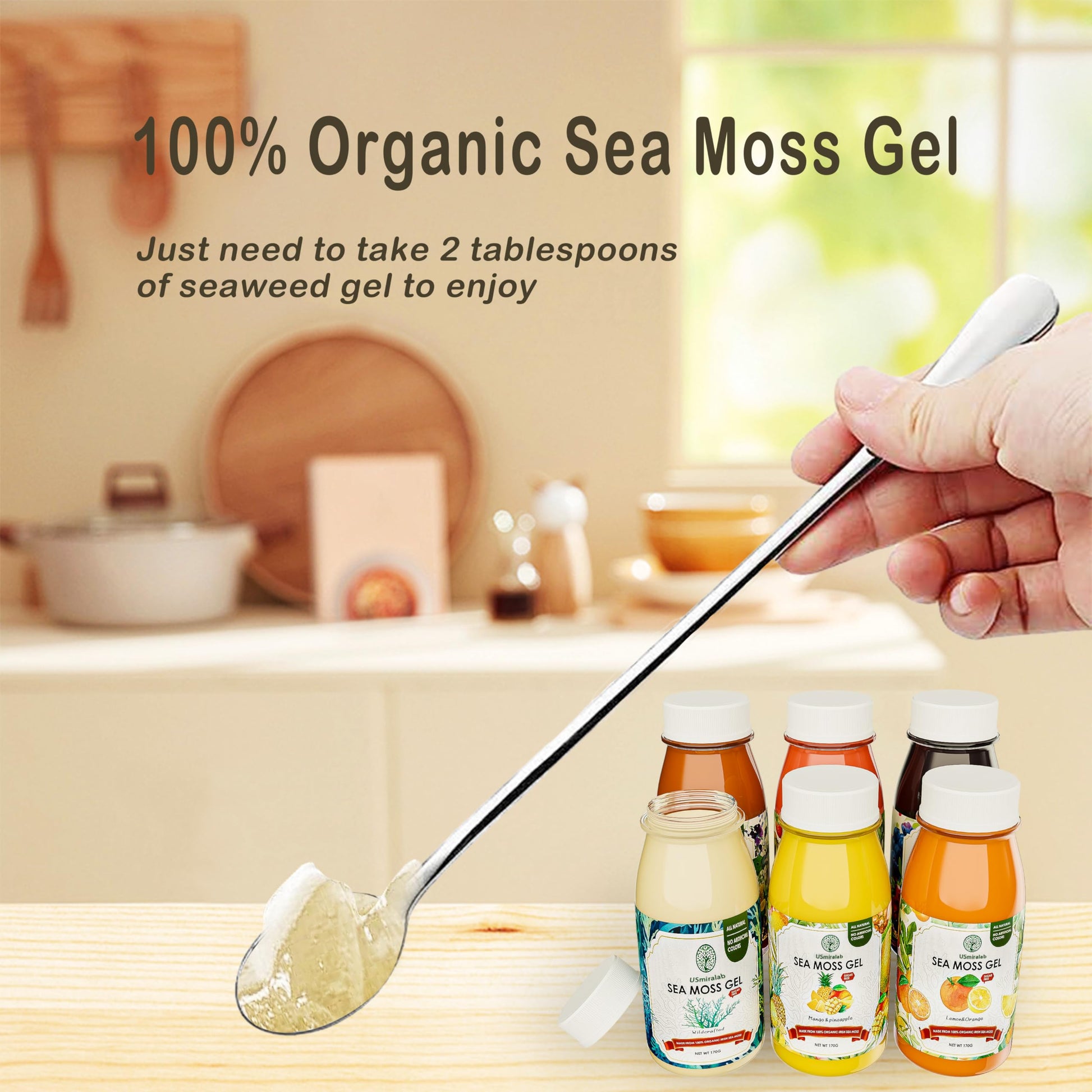 USMIRALAB Wildcrafted Sea Moss Gel for Purists： 6-Flavor Ritual Set (36oz) with Antioxidant Ocean Minerals | Pure Superfood Base Vegan USMIRALABAu supplements