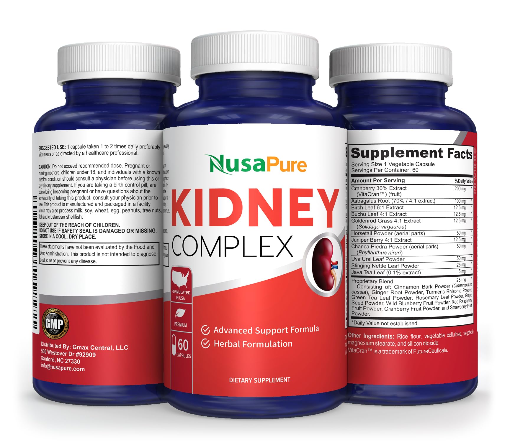NusaPure Kidney Complex (Vegetarian) 60 caps NusaPureAu supplements