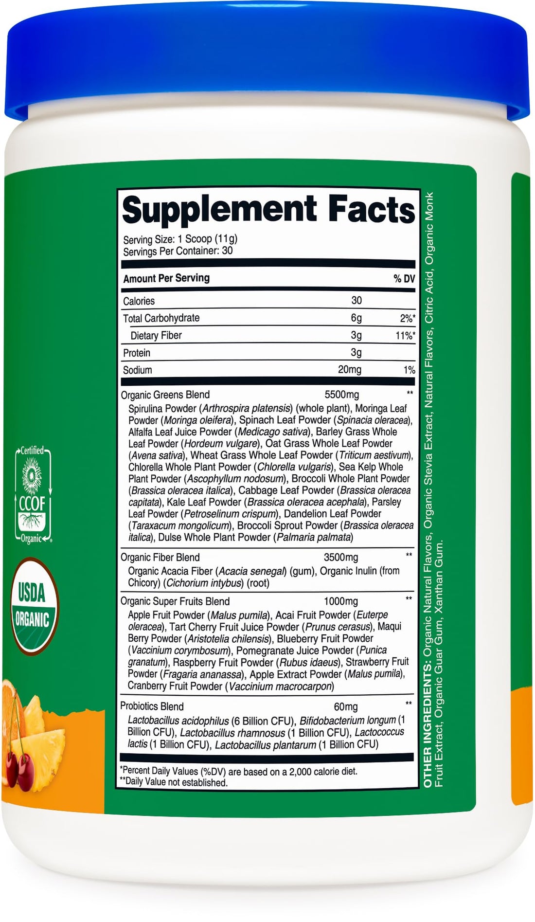 Nutricost Organic Super Greens Powder (30 Servings) Orange Sunrise Flavor - Superfood Supplement Drink Mix NutricostAu supplements