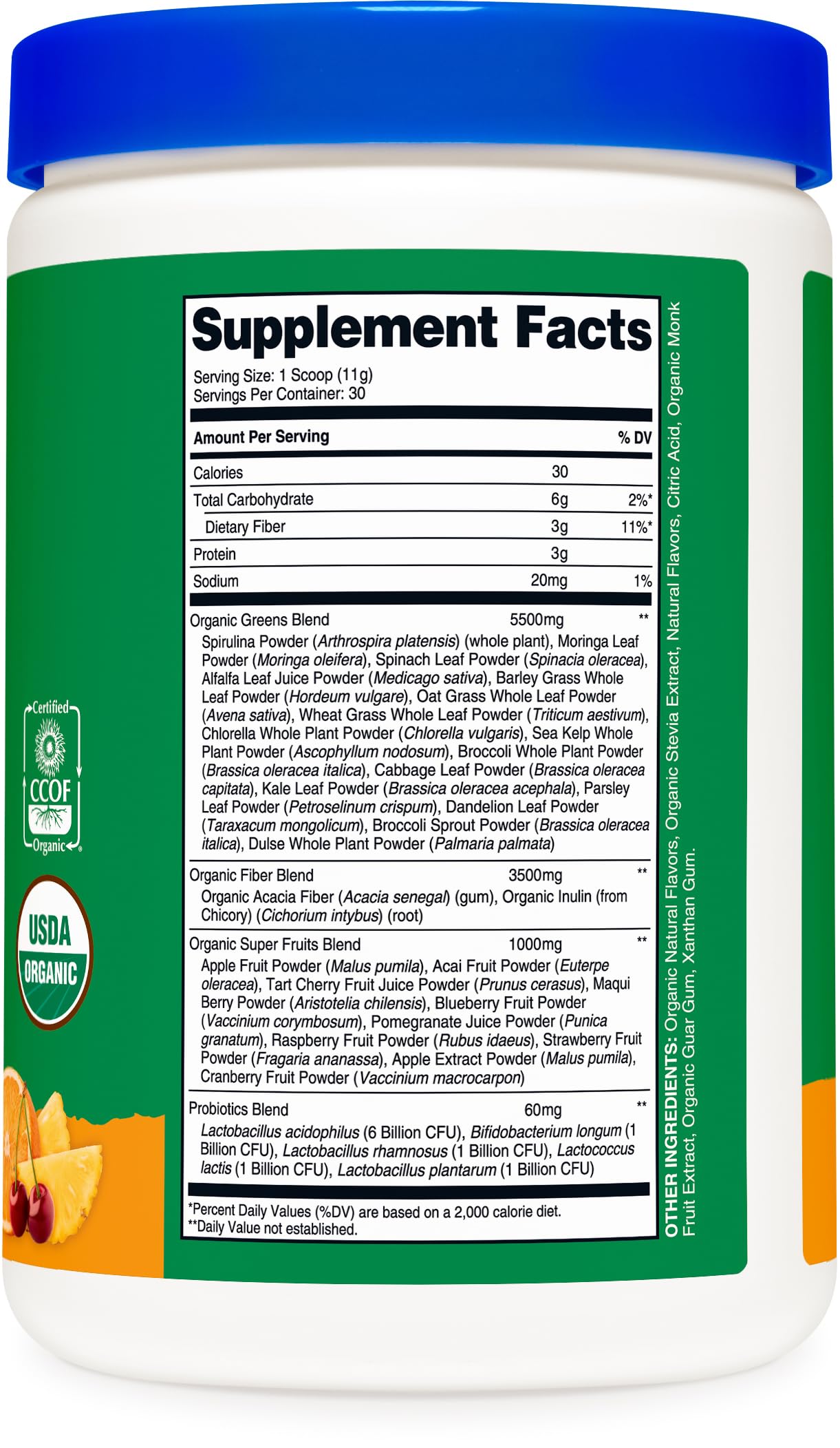 Nutricost Organic Super Greens Powder (30 Servings) Orange Sunrise Flavor - Superfood Supplement Drink Mix NutricostAu supplements