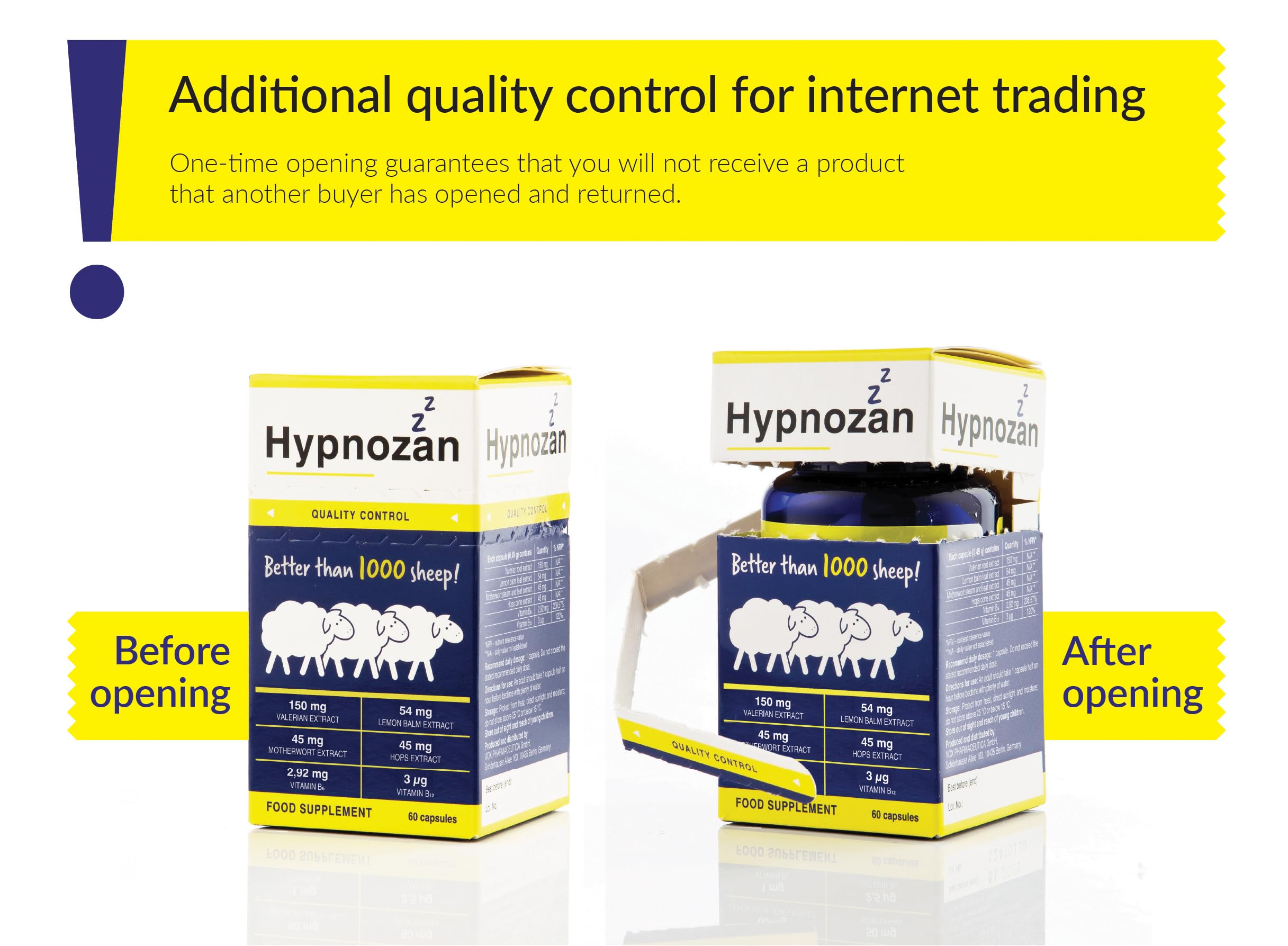 Hypnozan. 60 Easy Nights in Every Pack - 60 Capsules, Just One Before Bed. Natural Vox pharmaceuticaUS supplements