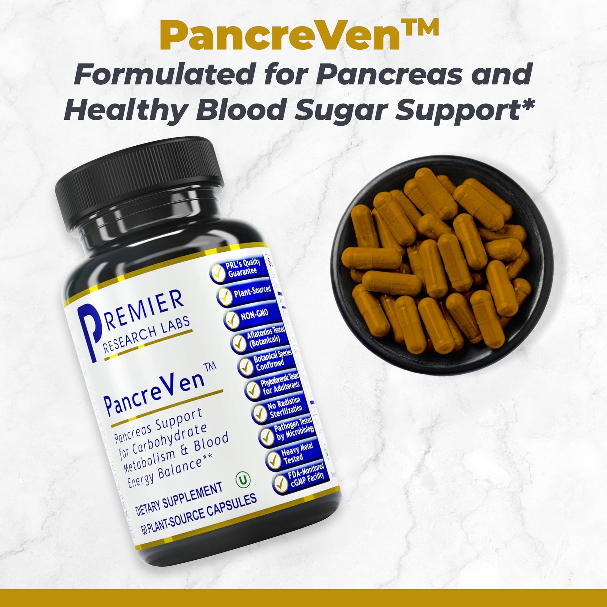 Premier Research Labs PancreVen - Pancreas Support, Pancreas Supplement, Cinnamon Supplements with Organic Ceylon Cinnamon & Prickly Pear to Aid Pancreas Health - 120 Vegetarian Capsules Premier Research LabsAu supplements